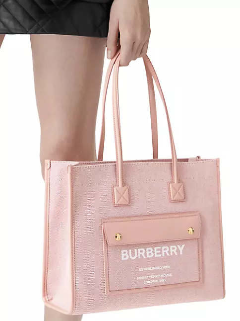 Burberry pink Mini Canvas Freya Tote Bag