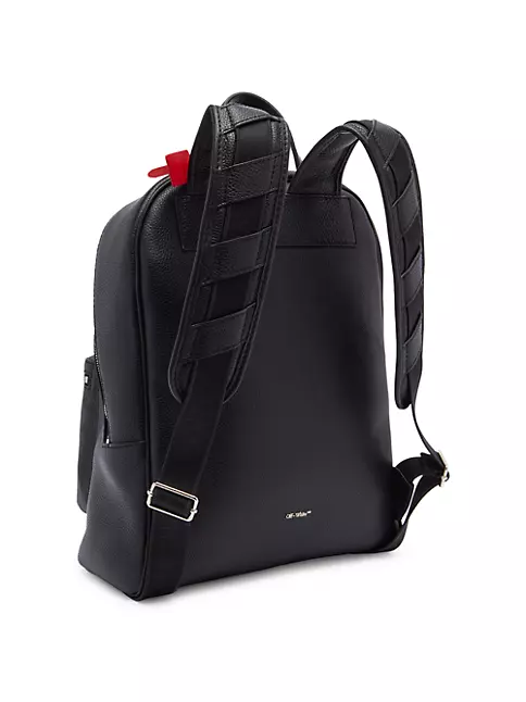 Off-White Black Leather Binder Backpack