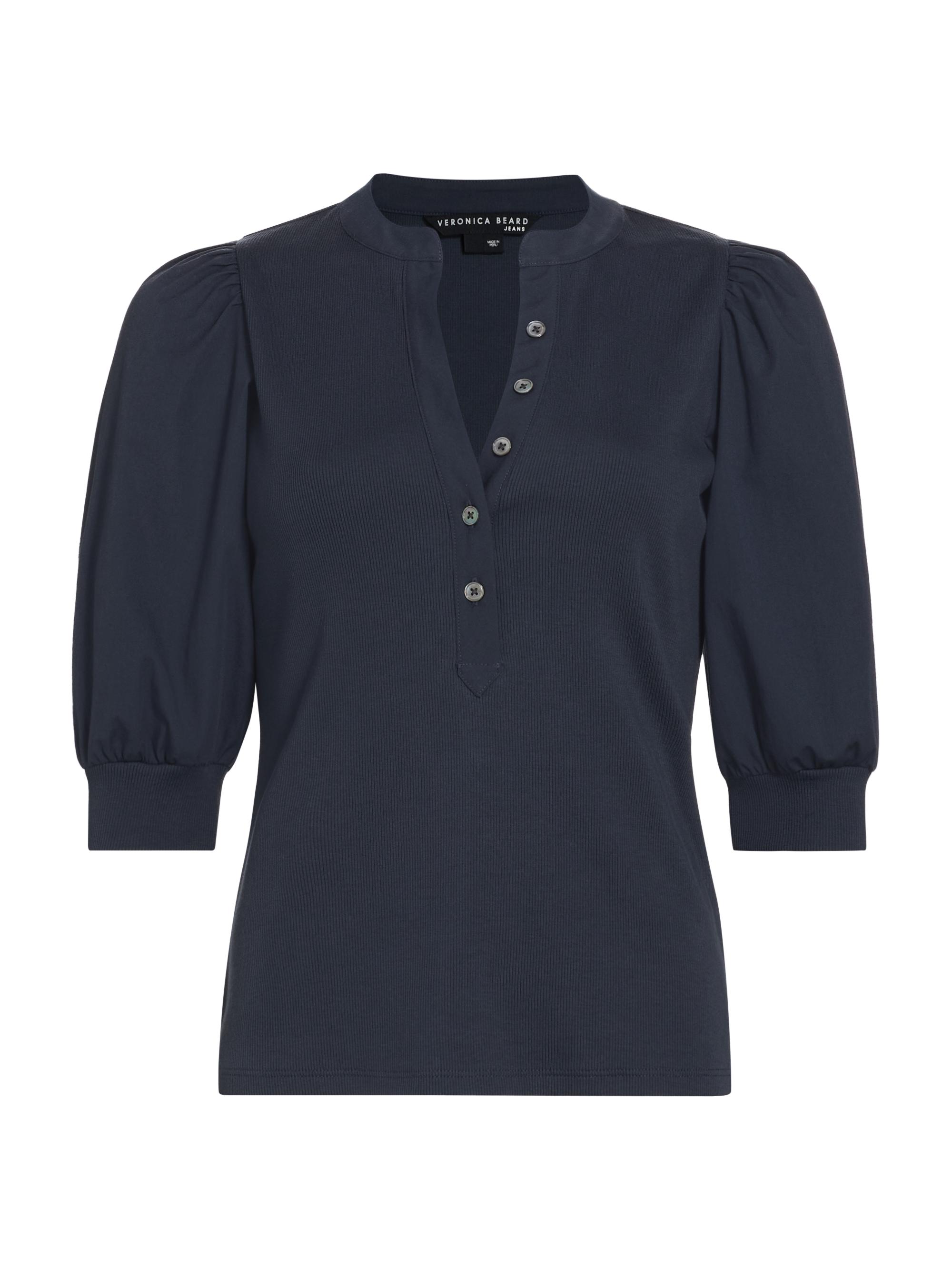 Veronica Beard Women's Coralee Puff-Sleeve Top - Navy