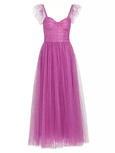 Sleeveless Glitter Tulle Dress