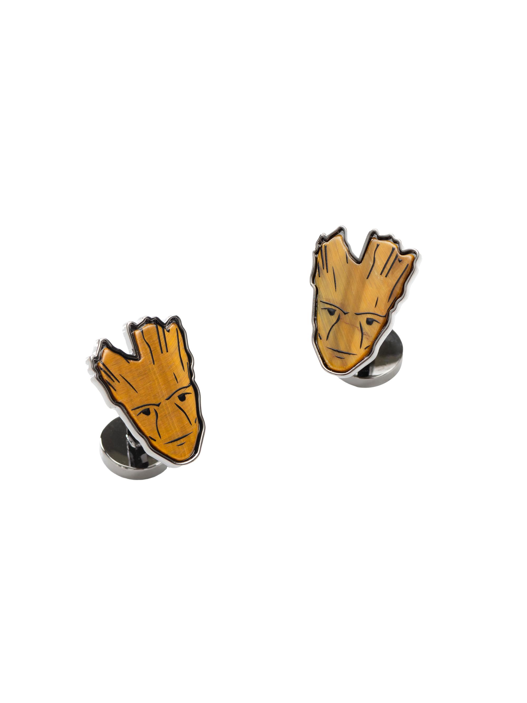 Cufflinks, Inc. Men's Marvel I Am Groot Tigers Eye Cufflinks - Brown