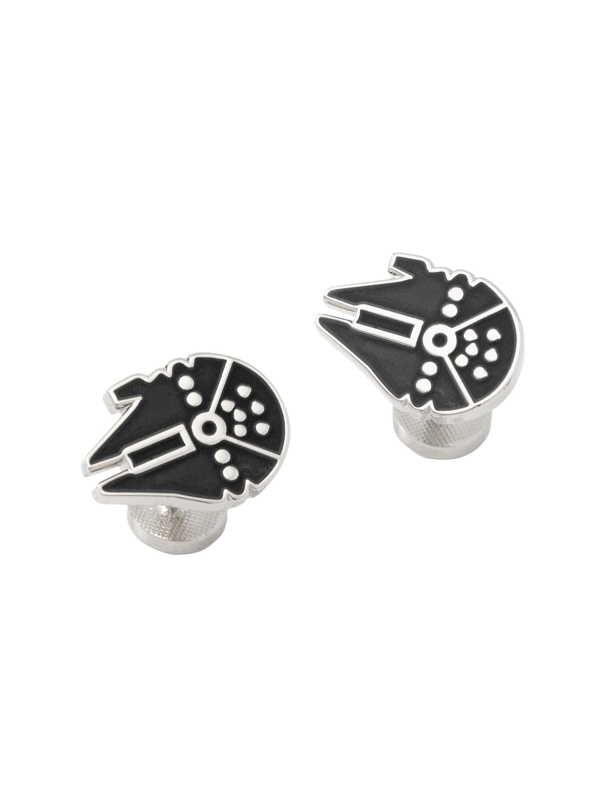 Cufflinks, Inc. Men's Star Wars Millennium Falcon Silver Cufflinks - Black