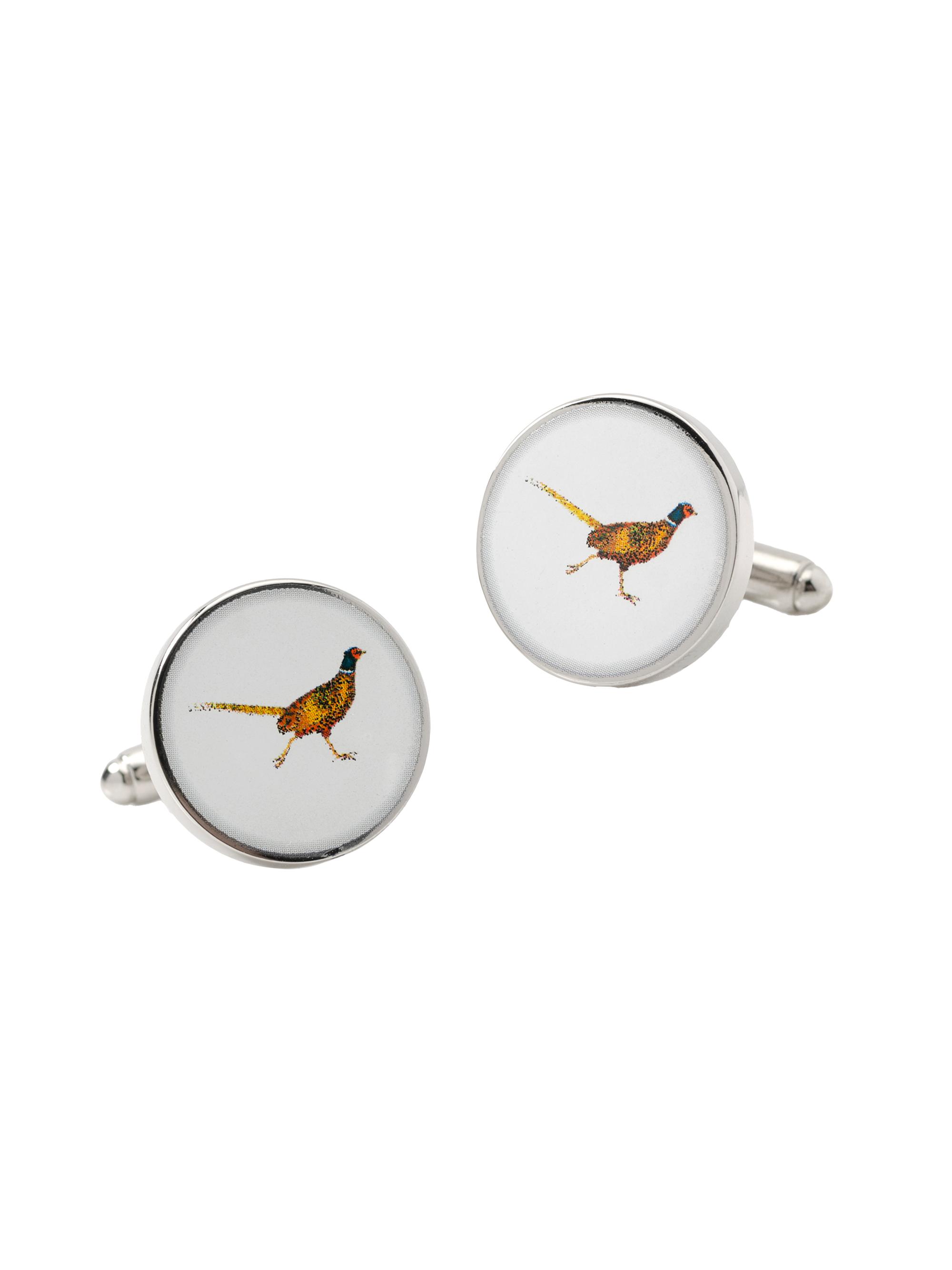 Cufflinks, Inc. Men's  Pheasant Bird Cufflinks - White