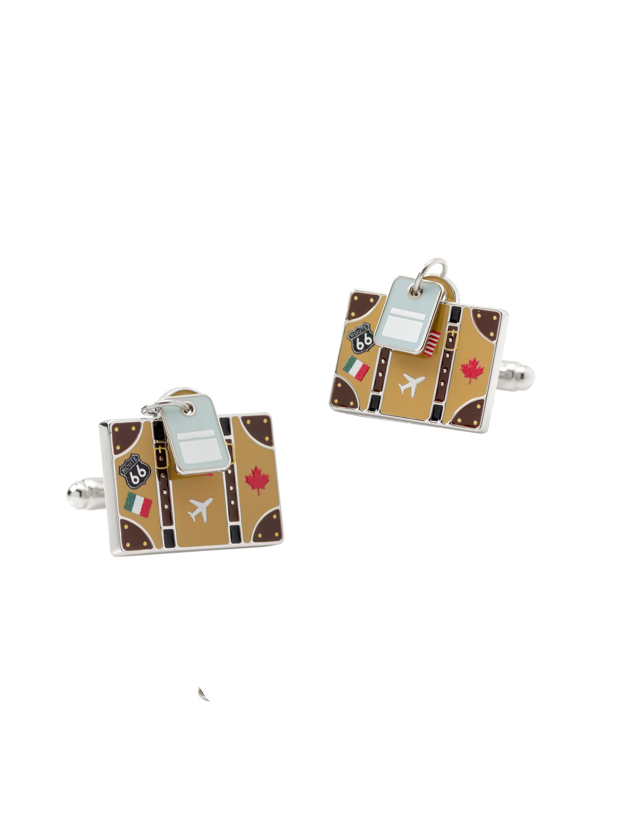 Cufflinks, Inc. Men's Traveler Suitcase Cufflinks - Tan
