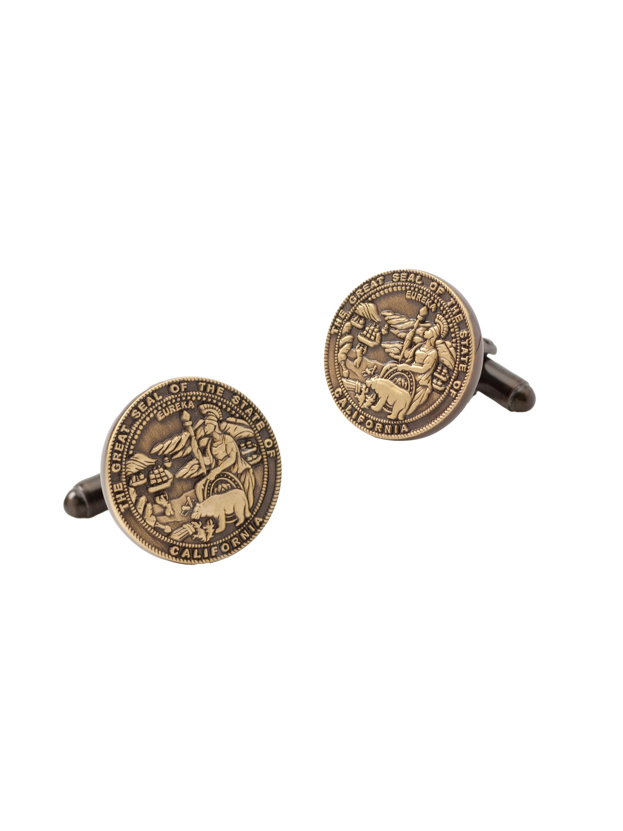 Cufflinks, Inc. Men's California Seal Embossed Cufflinks - Bronze