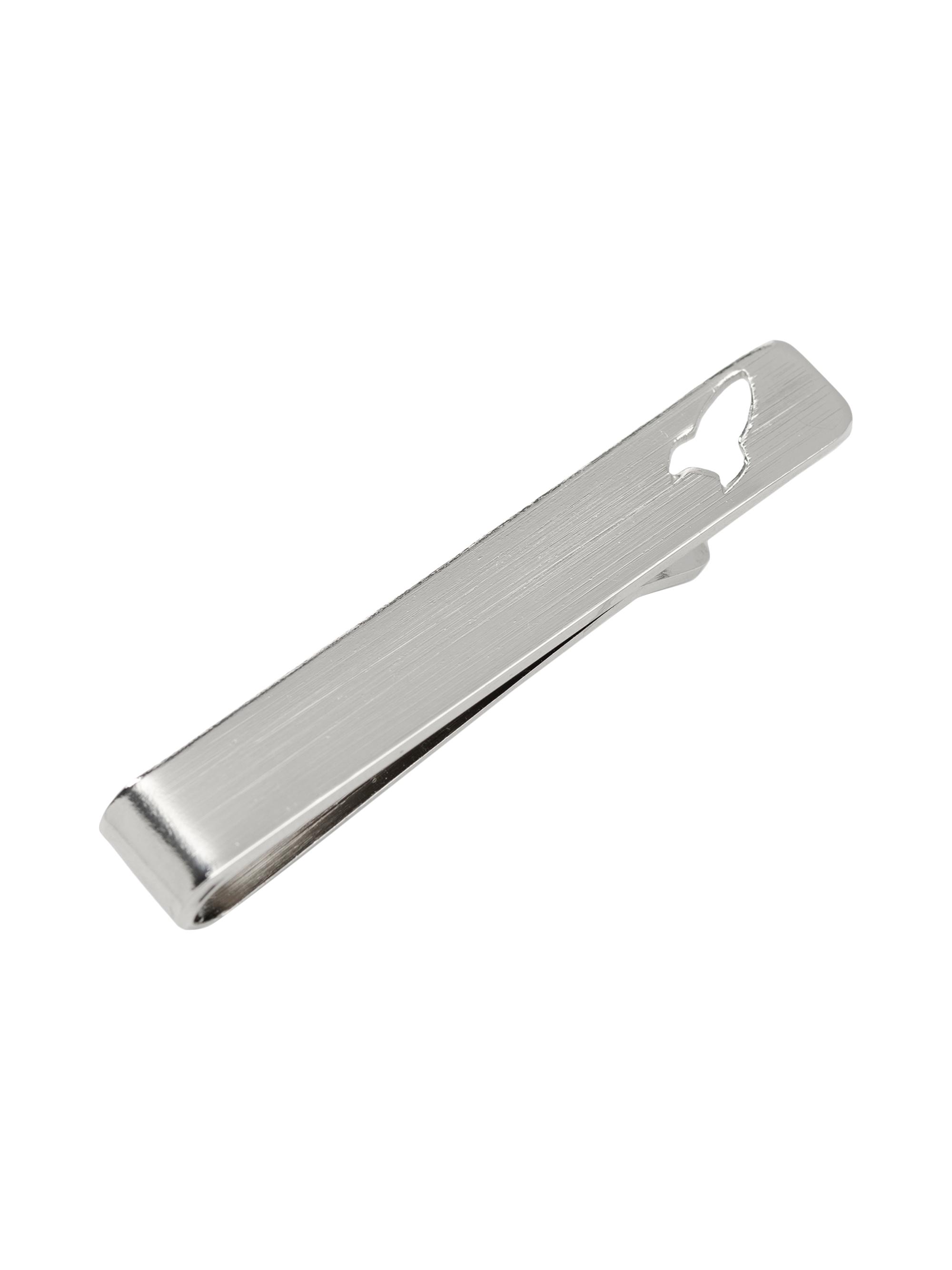 Cufflinks, Inc. Men's Disney Buzz Lightyear Cut-Out Hidden Message Tie Bar - Silver