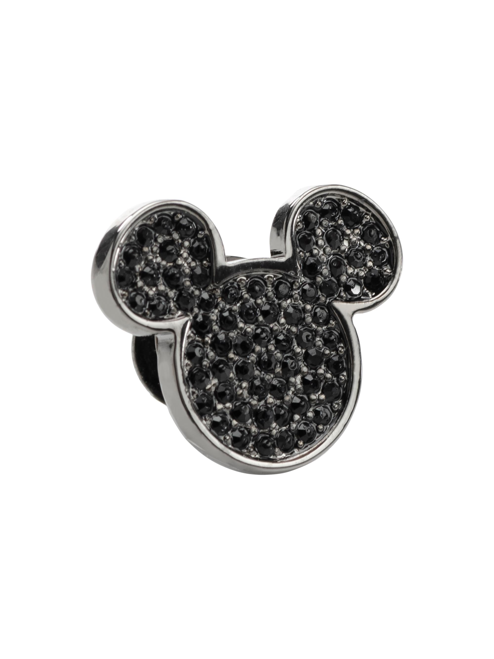 Cufflinks, Inc. Men's Disney Black Pave Crystal Mickey Mouse Lapel Pin - Black