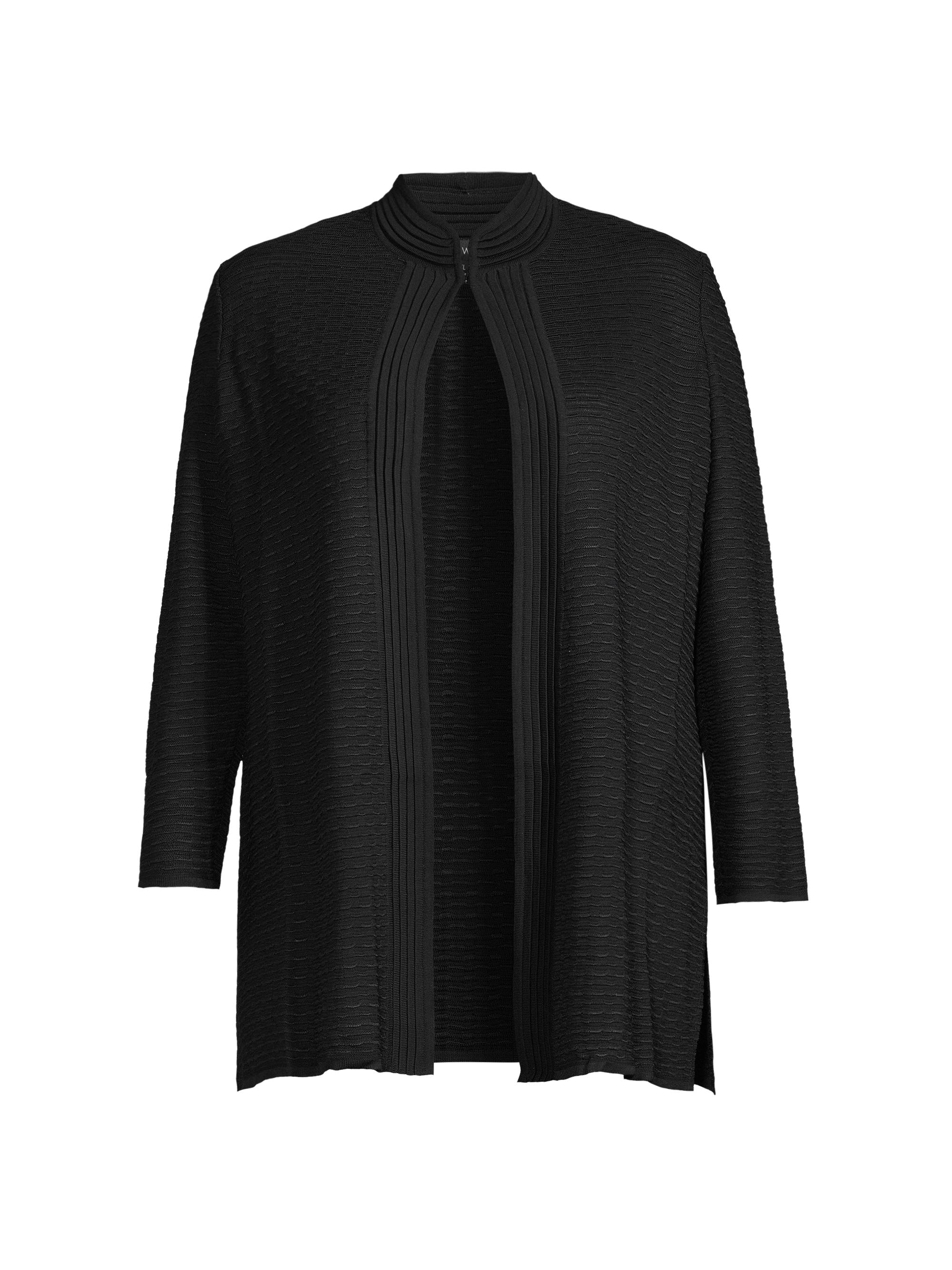 Ming Wang Women's Textured Knit Jacket - Black