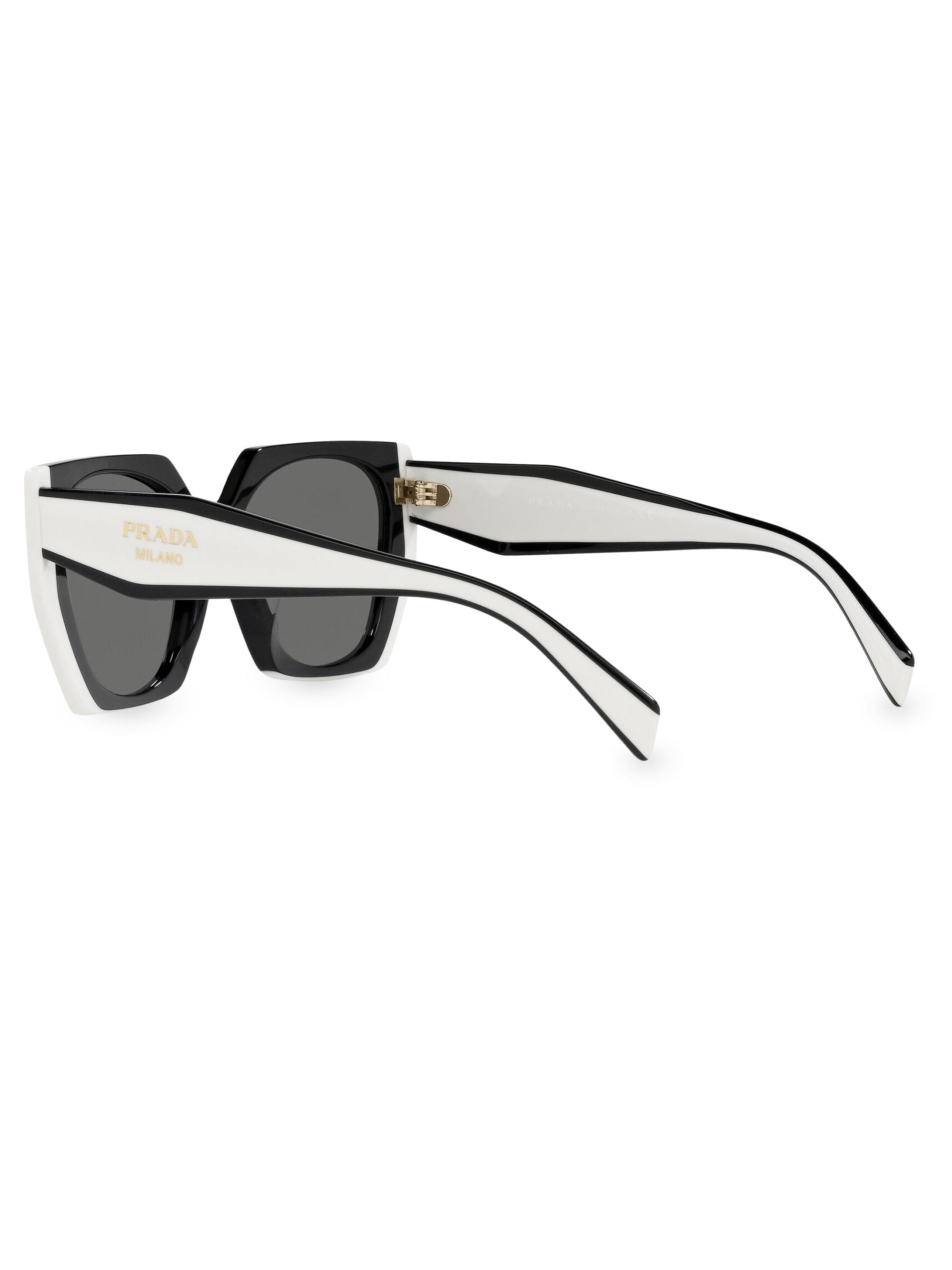 Prada Black Cat-Eye Sunglasses with Gold Bridge PRADA DESIGNER CAT EYE BLACK AND GOLD SUNGLASSES USED W/ BOX  main image 2