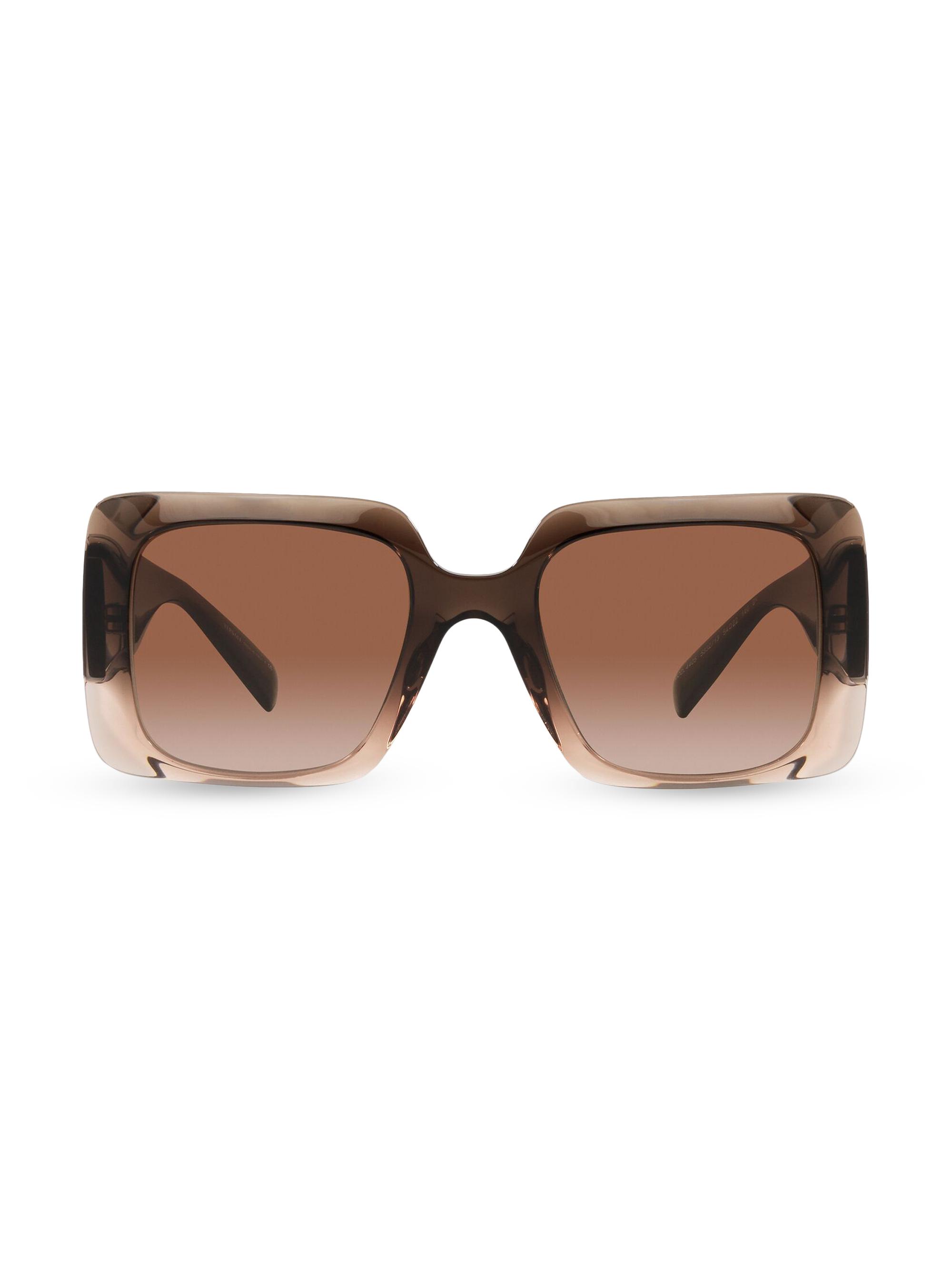 Versace Women's 54MM Rectangular Sunglasses - Trans Brown