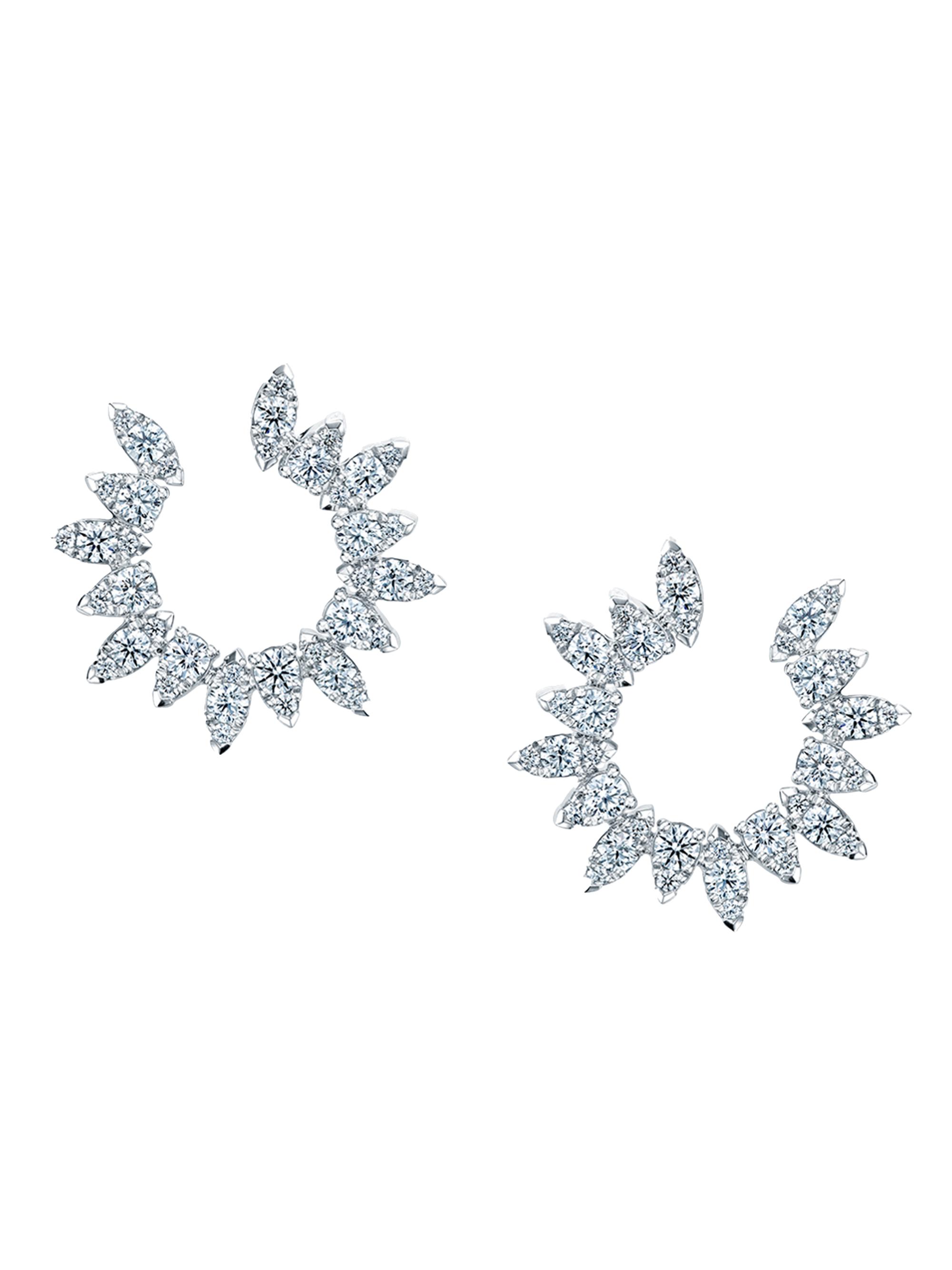 Hearts On Fire Women's Aerial 18K White Gold & 1.23 TCW Diamond  Sunburst Wrap Earrings