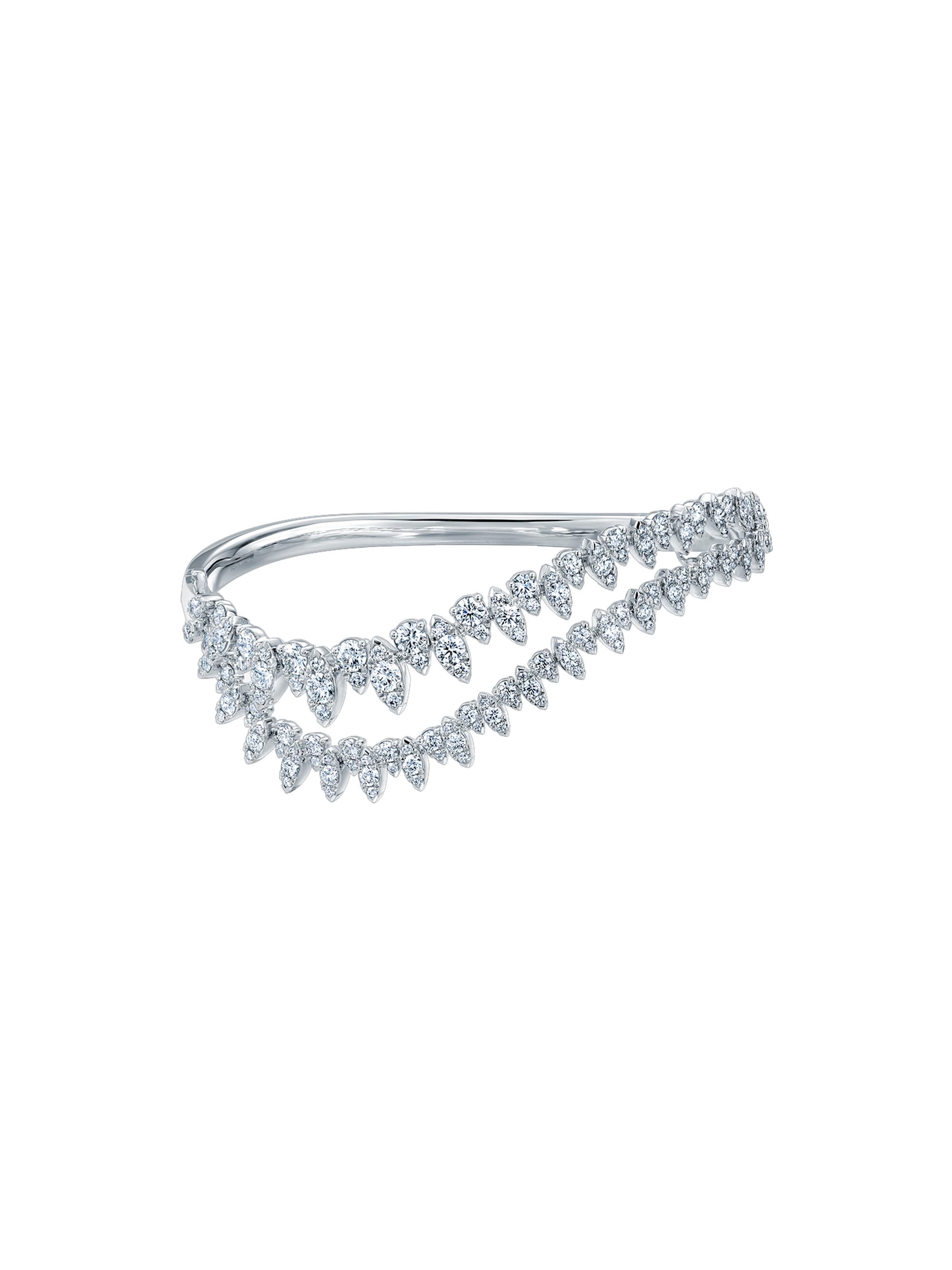 Hearts On Fire Women's Aerial Twisted Dewdrop 18K White Gold & 3.42-3.58 TCW Diamond Bangle