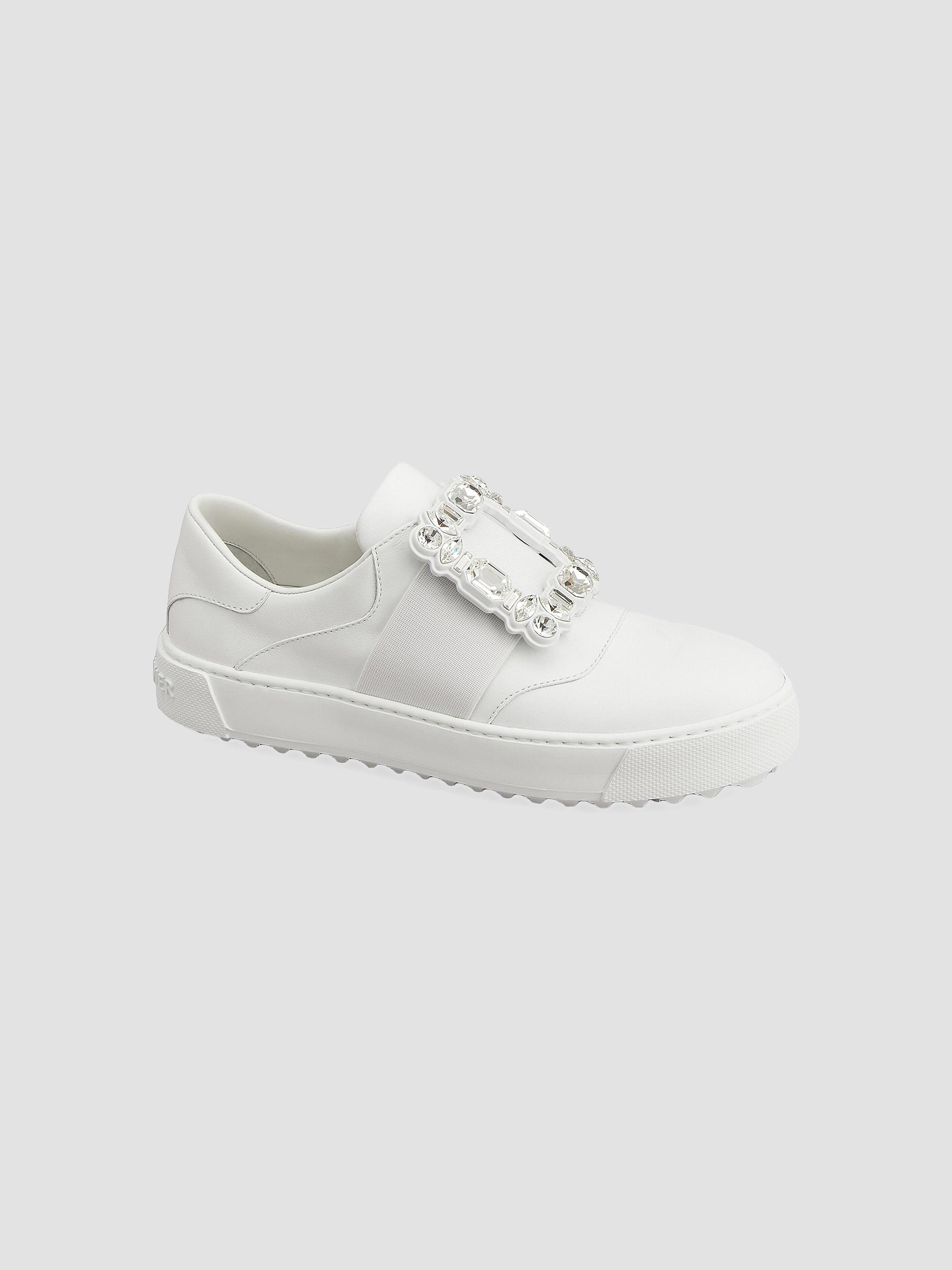 Roger Vivier Viv Golf Embellished-Buckle Slip-On Sneakers | Saks
