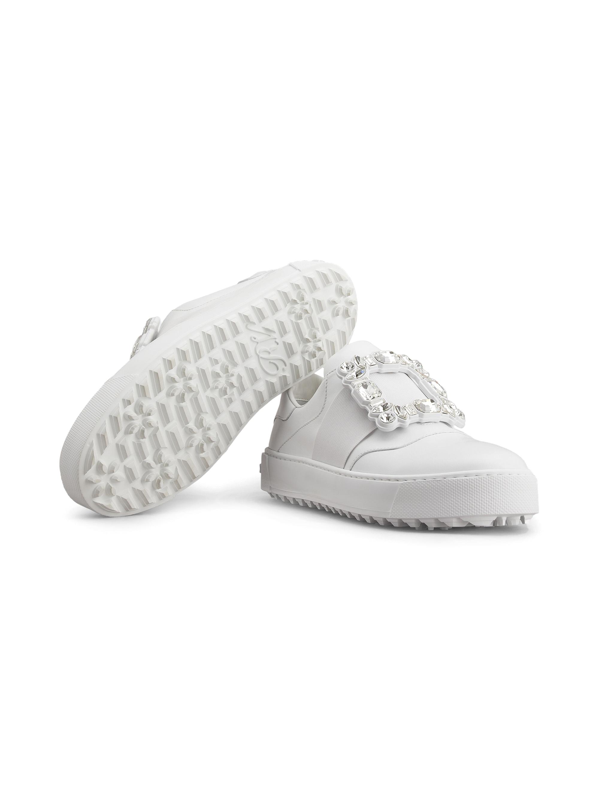 Roger Vivier Viv Golf Embellished-Buckle Slip-On Sneakers | Saks