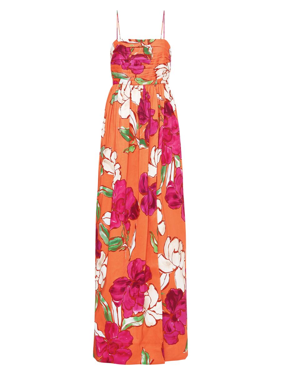 Aje Sculptura Monument Tulip Linen-Blend Maxi Dress Saks Fifth