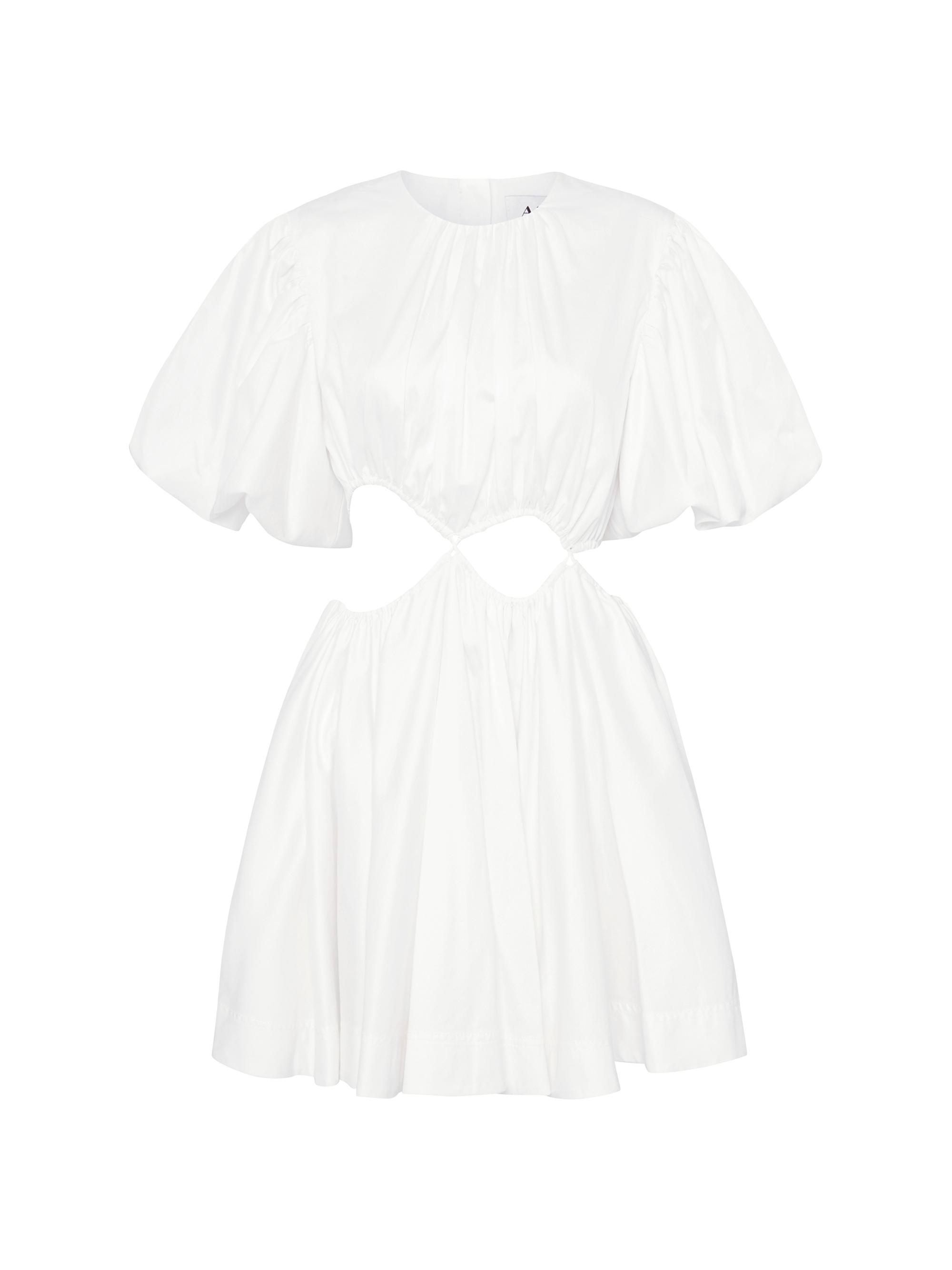 white christmas dresses Textured Jersey Cut-Out A-Line Mini Dress in Ivory - 8 main image 1
