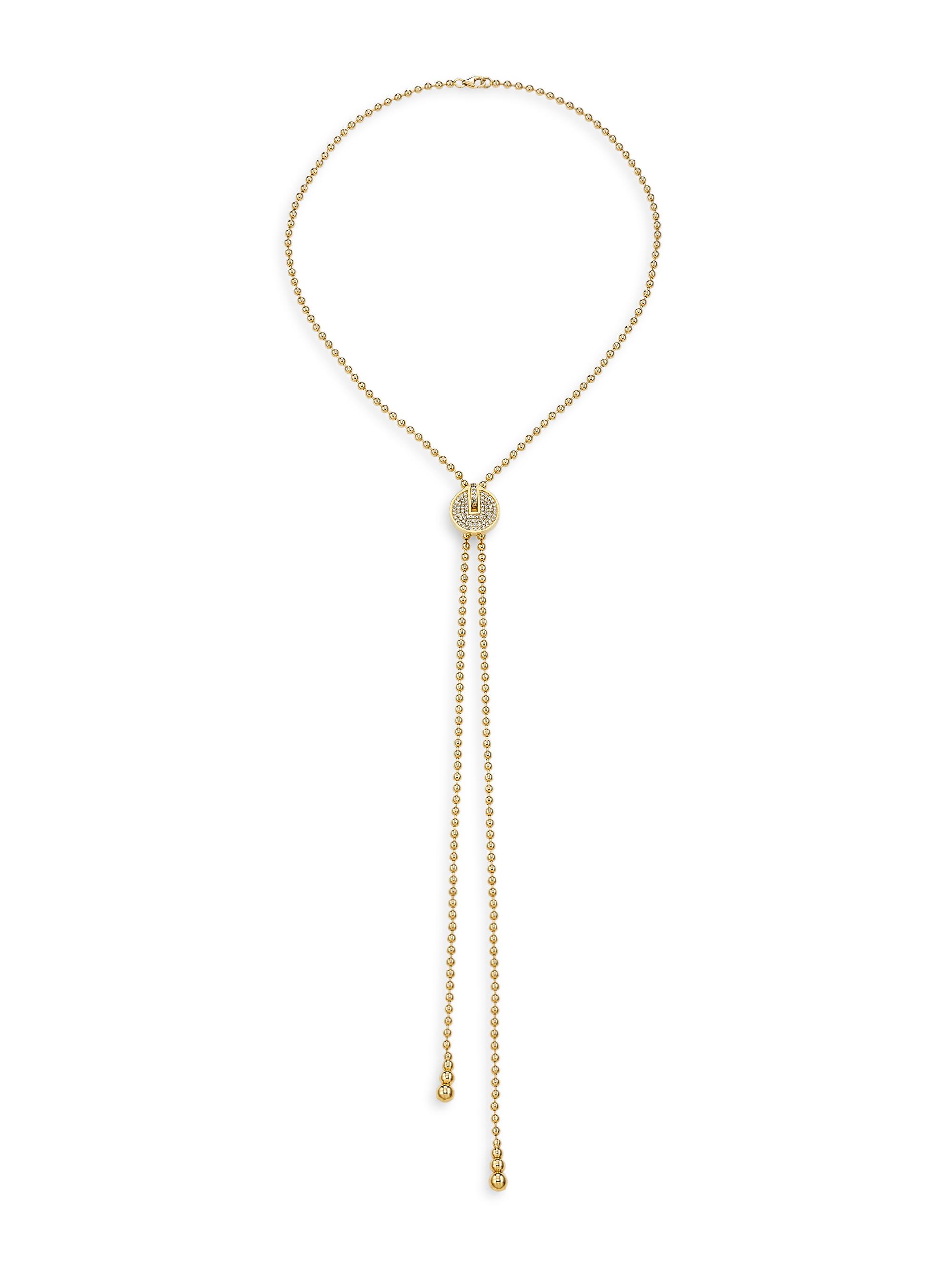 Roberto Coin Women's 18K Yellow Gold & 0.7 TCW Diamond Bolo Necklace - Yellow Gold