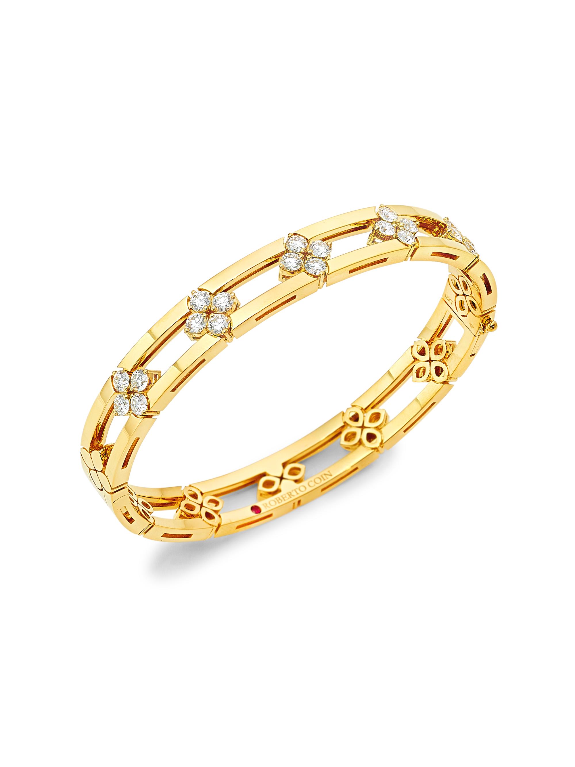 Roberto Coin Women's Love In Verona 18K Yellow Gold & 1.75 Diamond Bangle - Yellow Gold