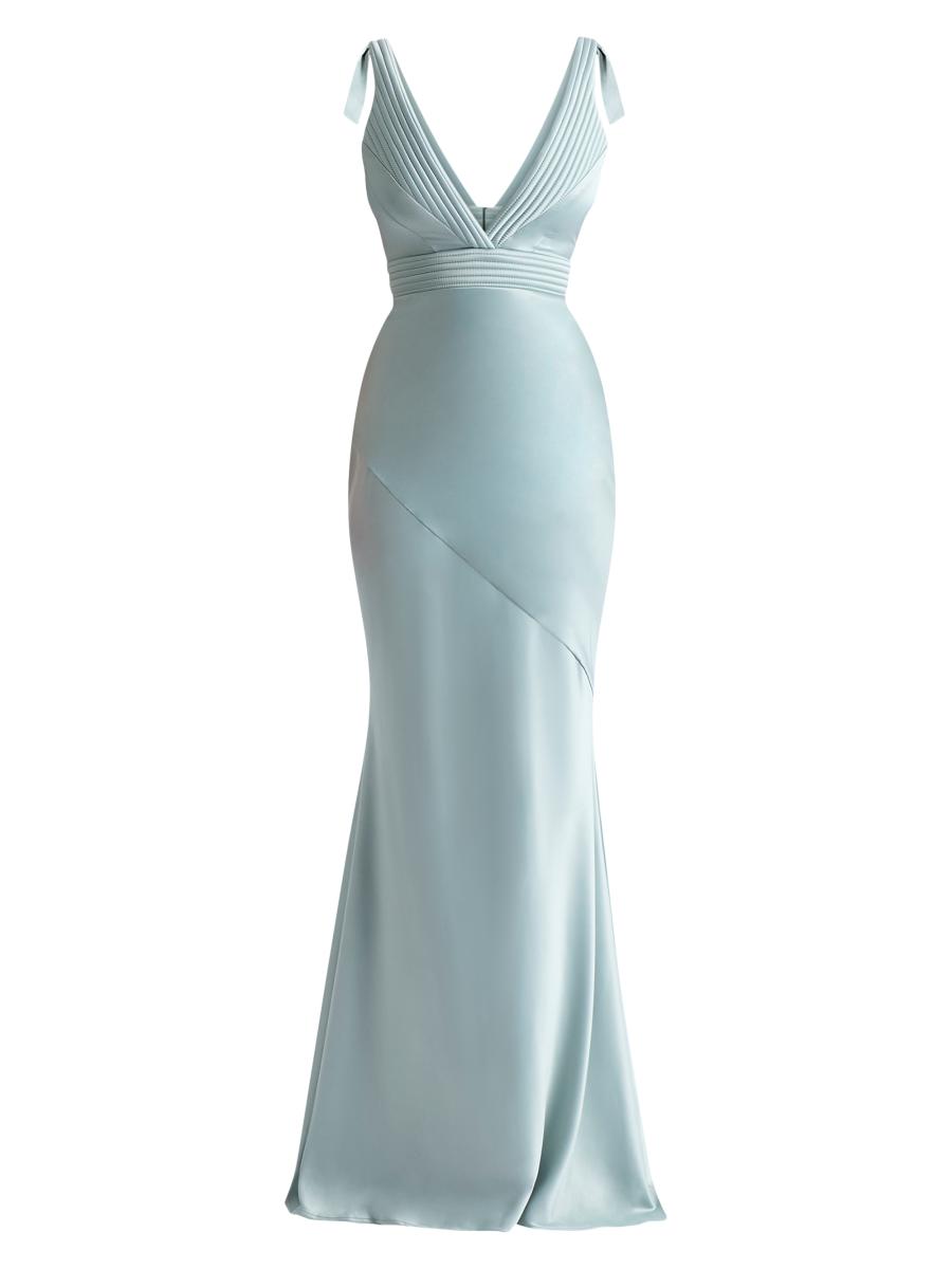 Zhivago Women's Signature Beloved Sleeveless Satin Gown In Green