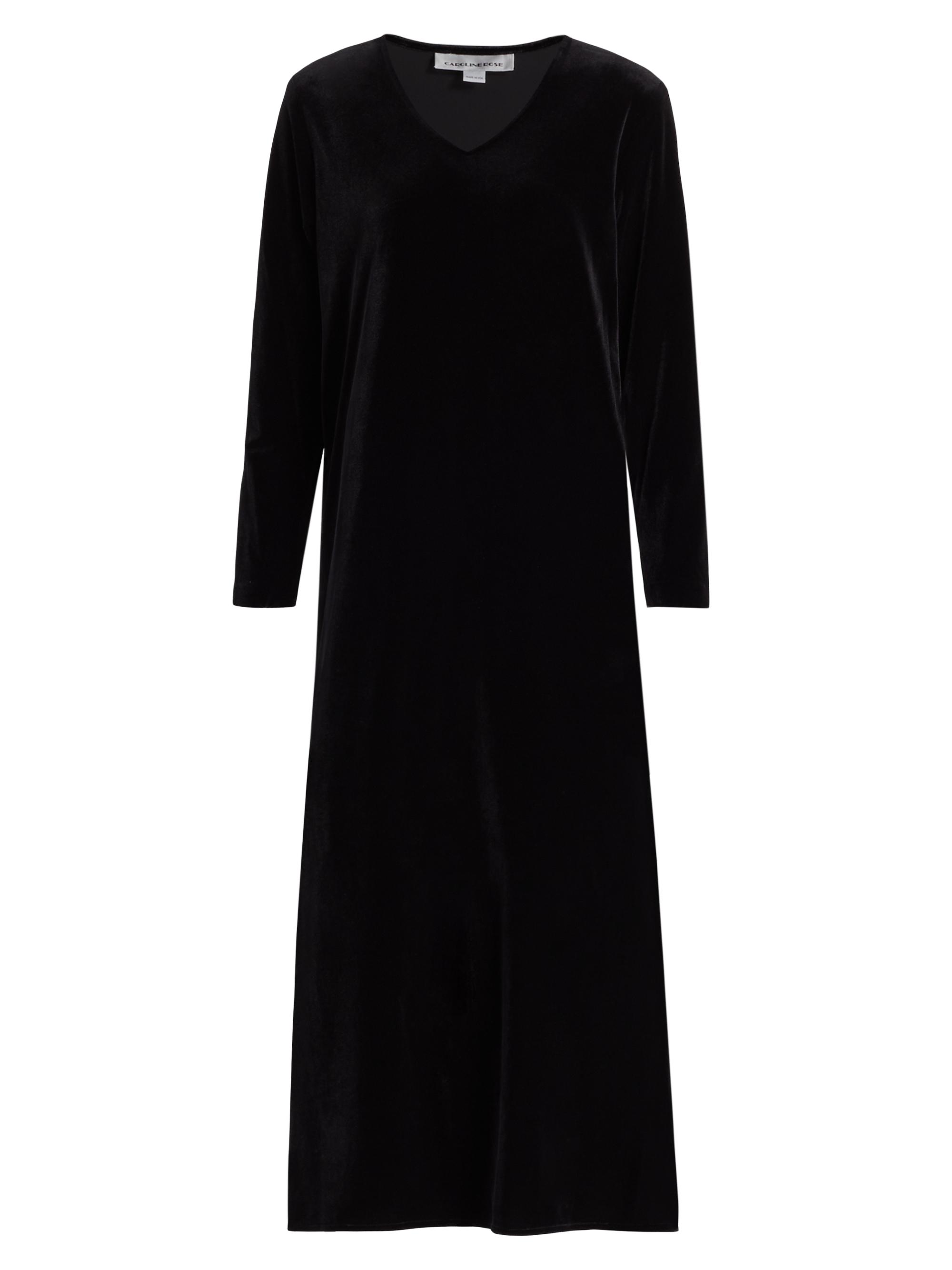 Caroline Rose Women's Stretch Velvet Midi-Dress - Black