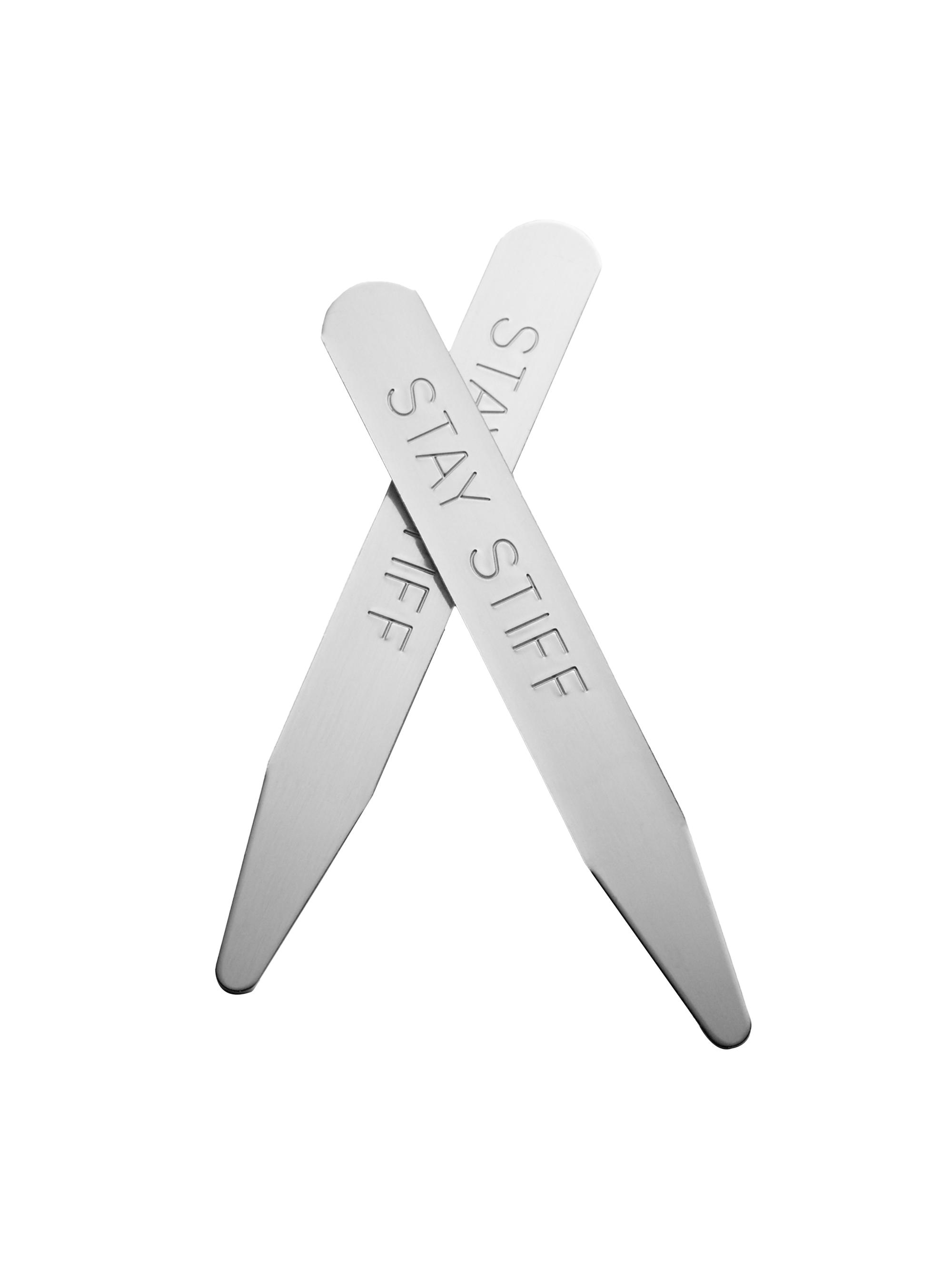 Link Up Men's "Stay Stiff" Collar Stay - Silver