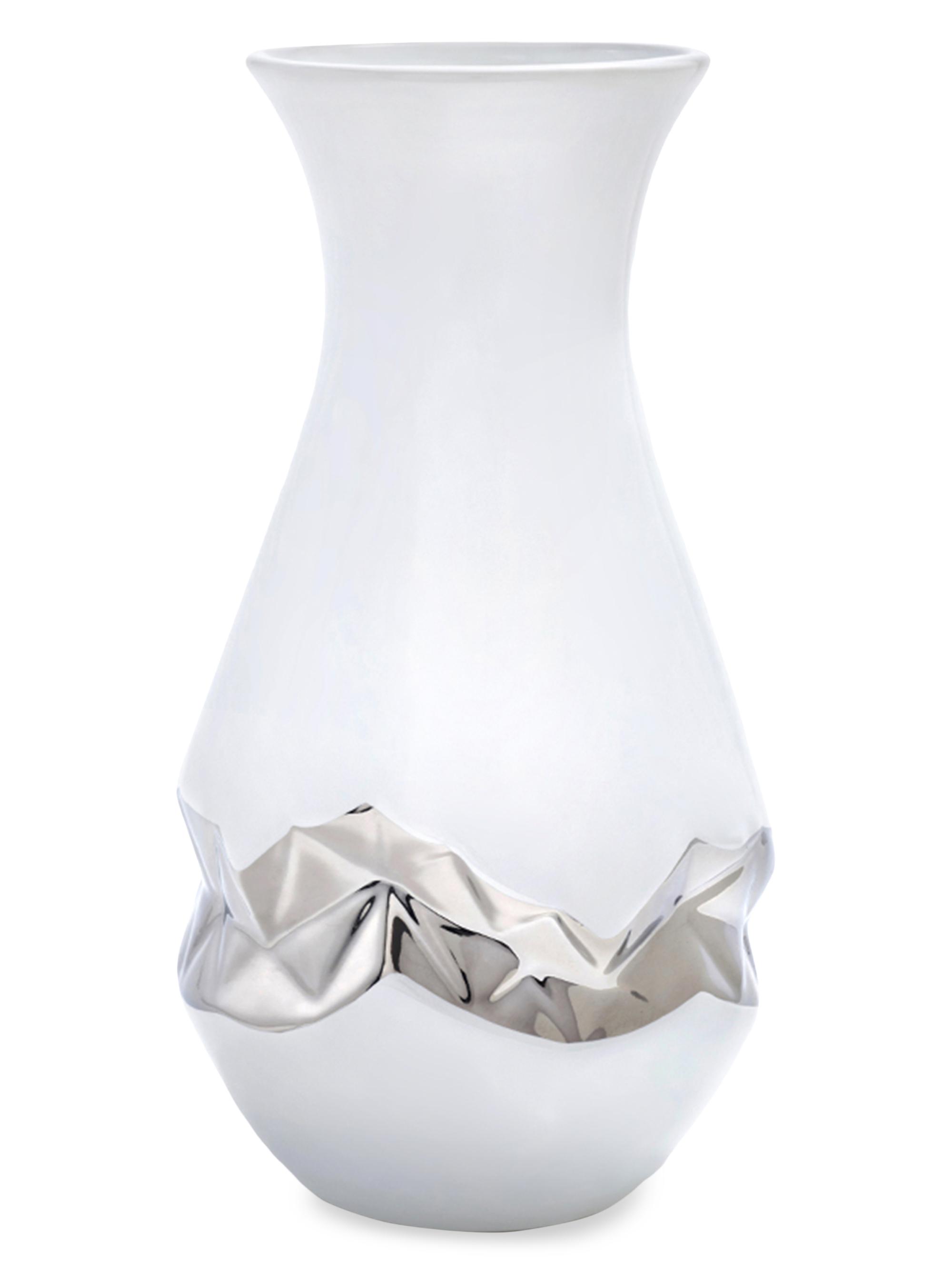 Anna New York Oro Vase - White Silver