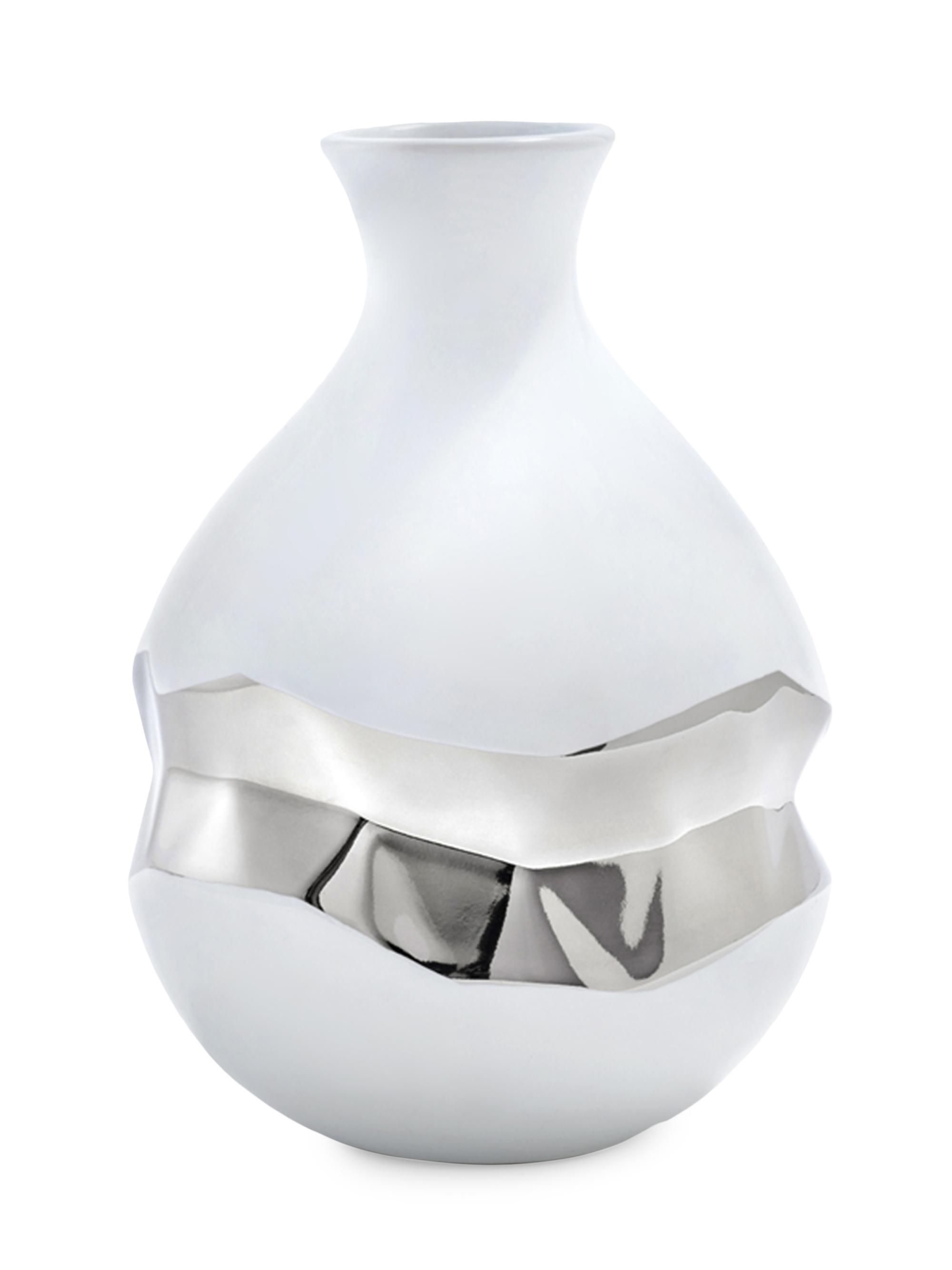 Anna New York Oro Bud Vase - White Silver