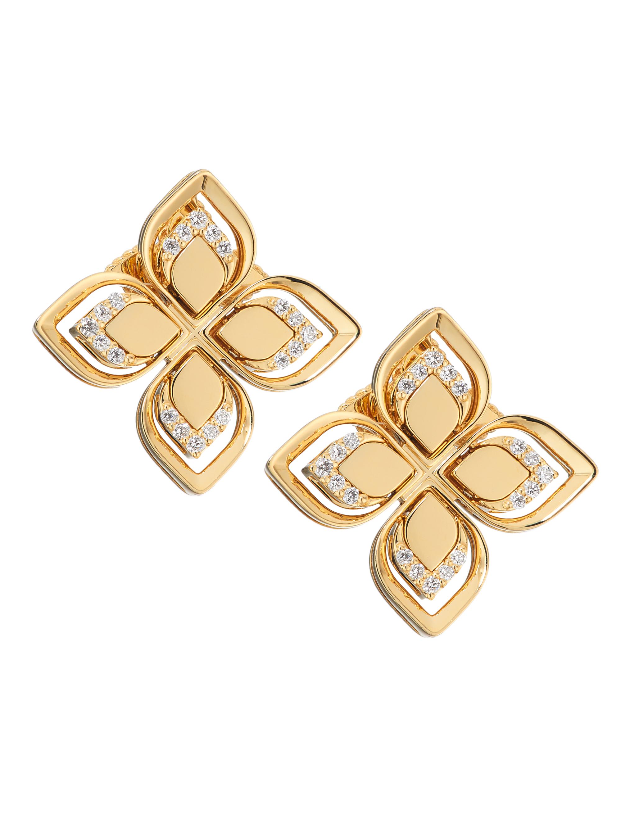 Roberto Coin Women's Venetian Princess 18K Yellow Gold & 0.15 TCW Diamond Stud Earrings - Gold