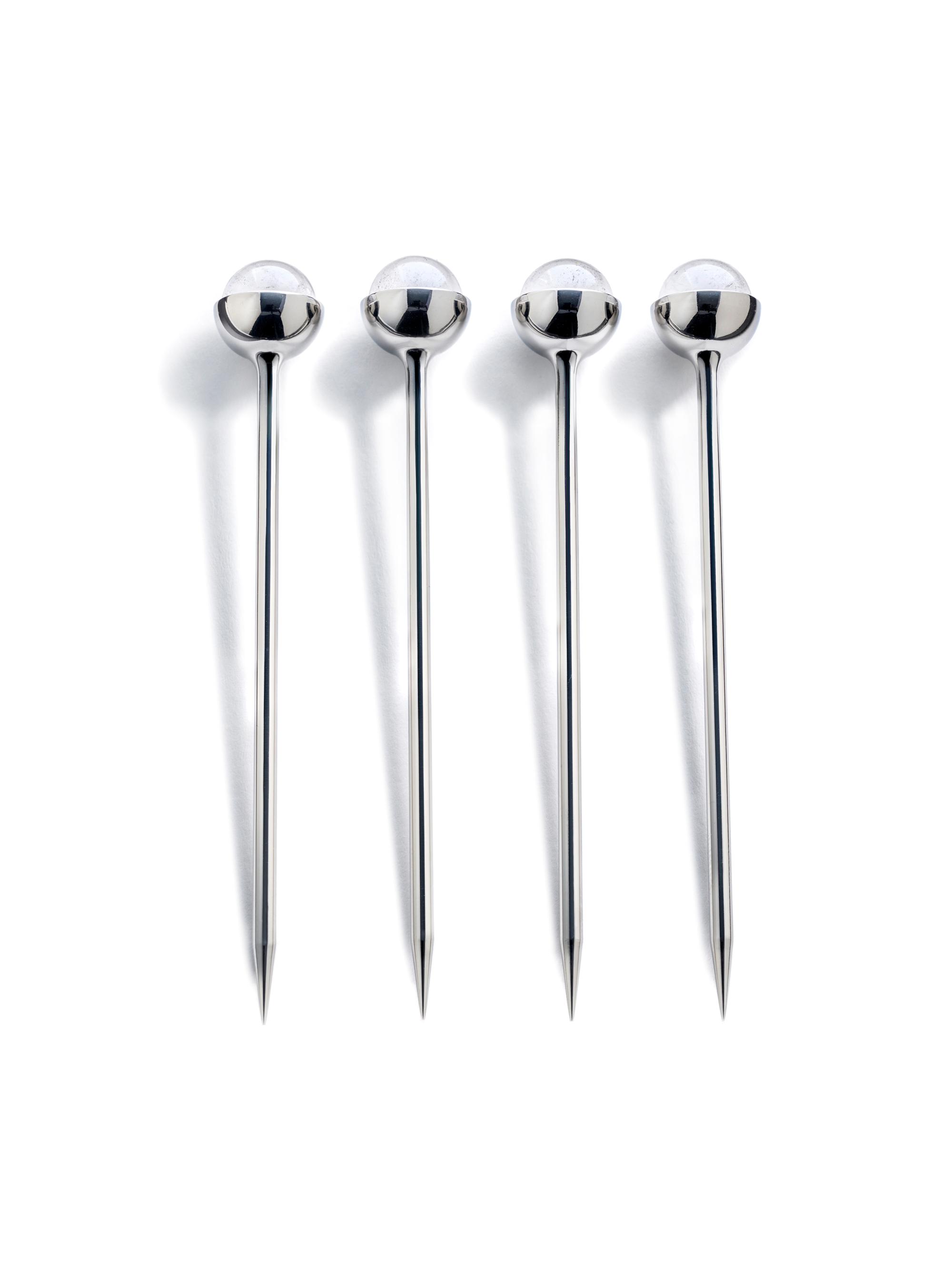 ANNA New York Hospitality Cocktail Picks 4-Piece Set - Silver | Thumbnail 2