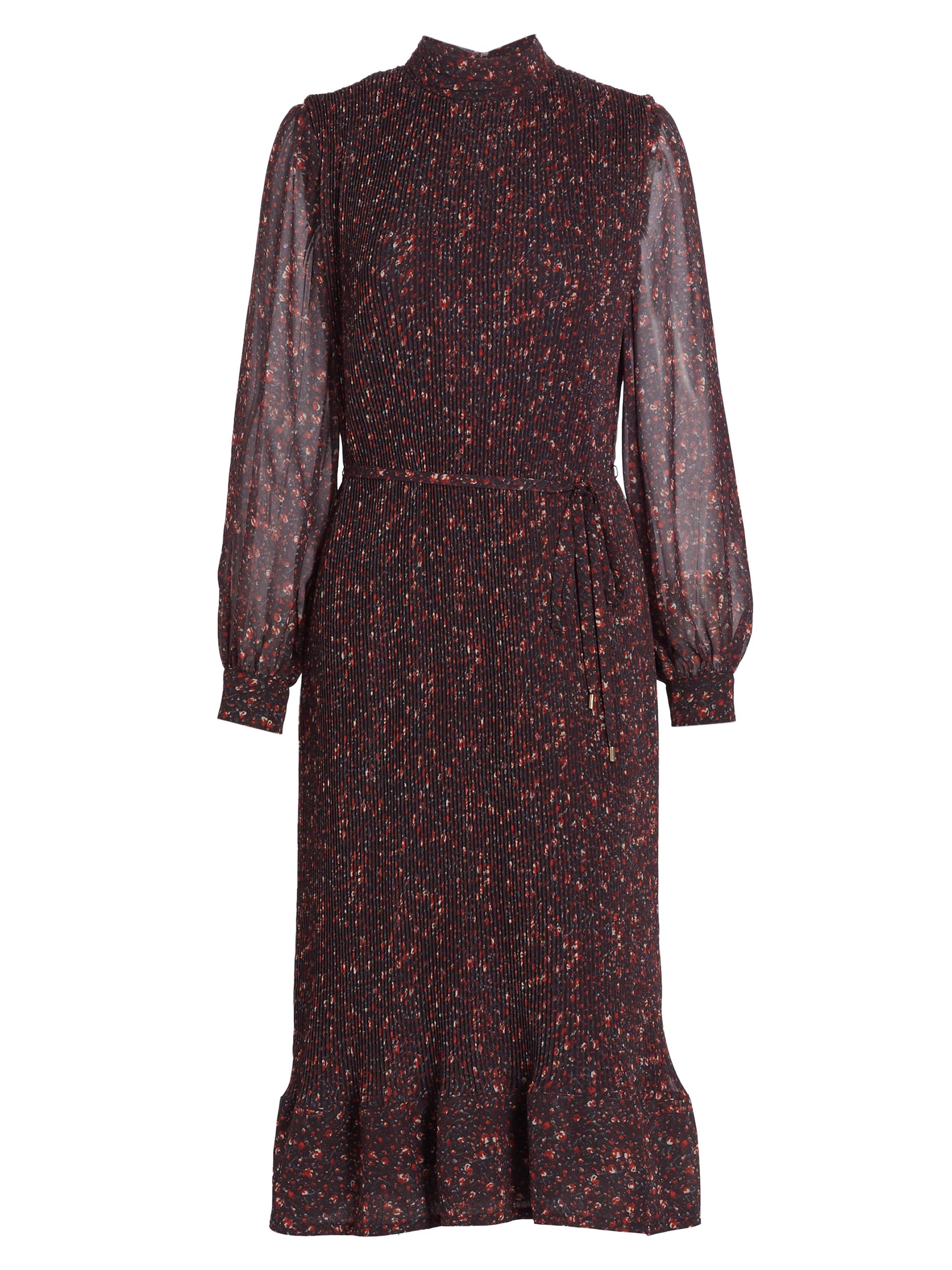 Elie Tahari Women's Garnet Vines Pleated Midi-Dress - Garnet Vines