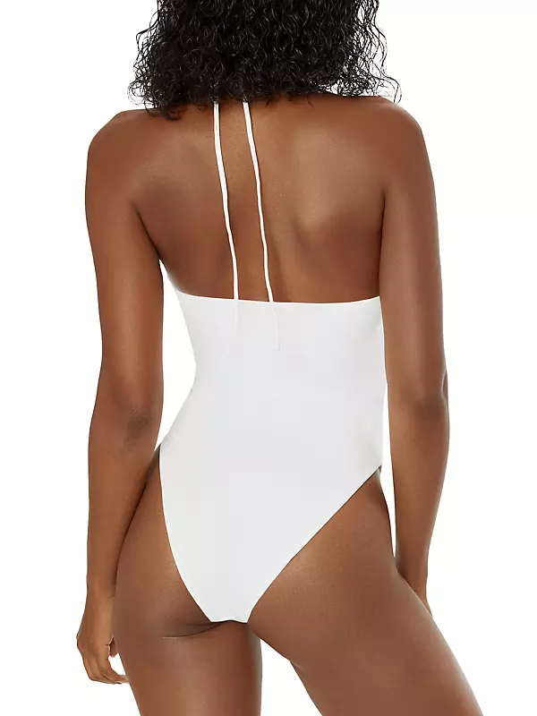 Shop Maygel Coronel Mariluz Ruched Cut-Out One-Piece Halter
