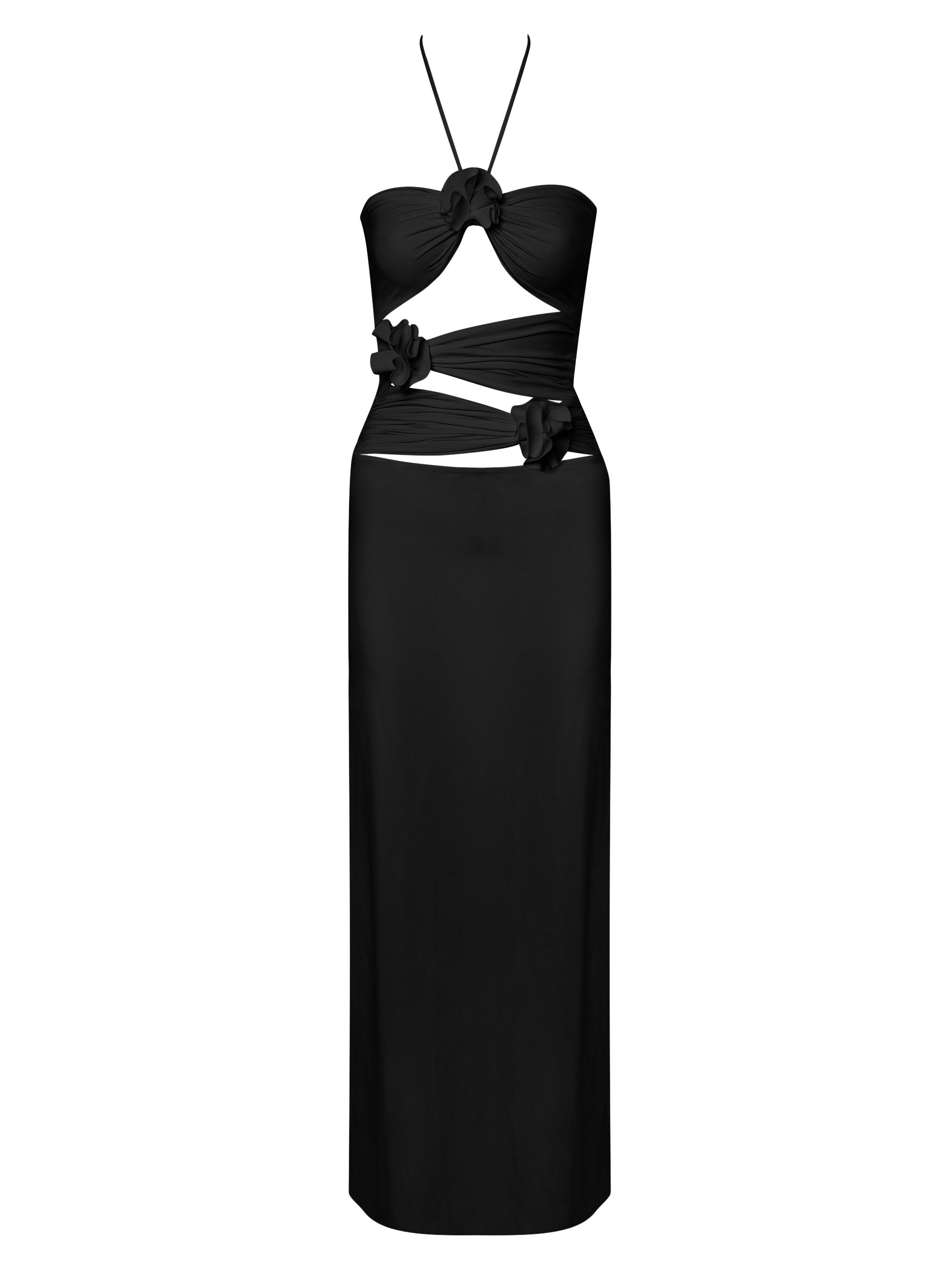 Maygel Coronel Women's Veranera Cut-Out Halter Maxi Dress - Black