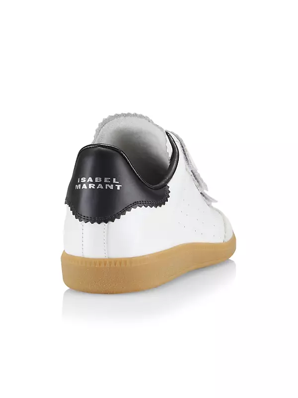 Shop Isabel Marant Beth Grip-Strap Leather Sneakers | Saks Fifth
