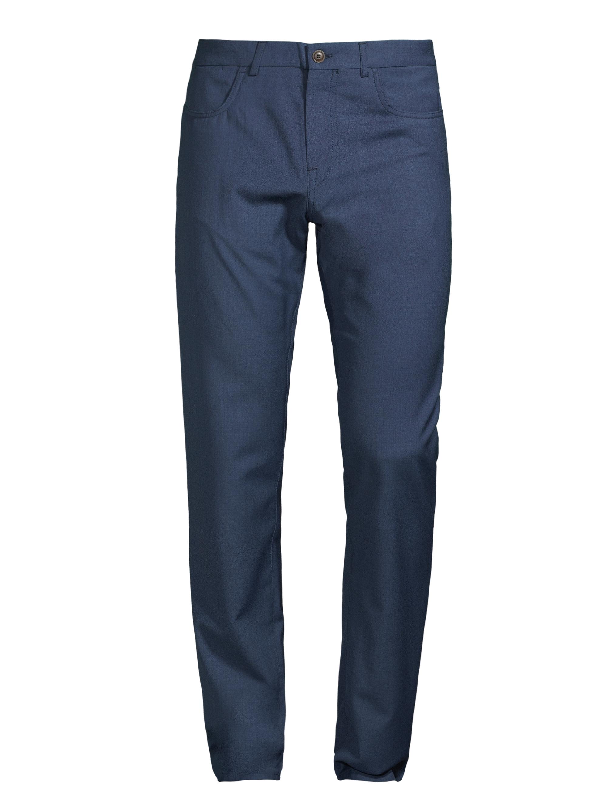 Canali Men's Washable Wool Trousers - Dark Blue