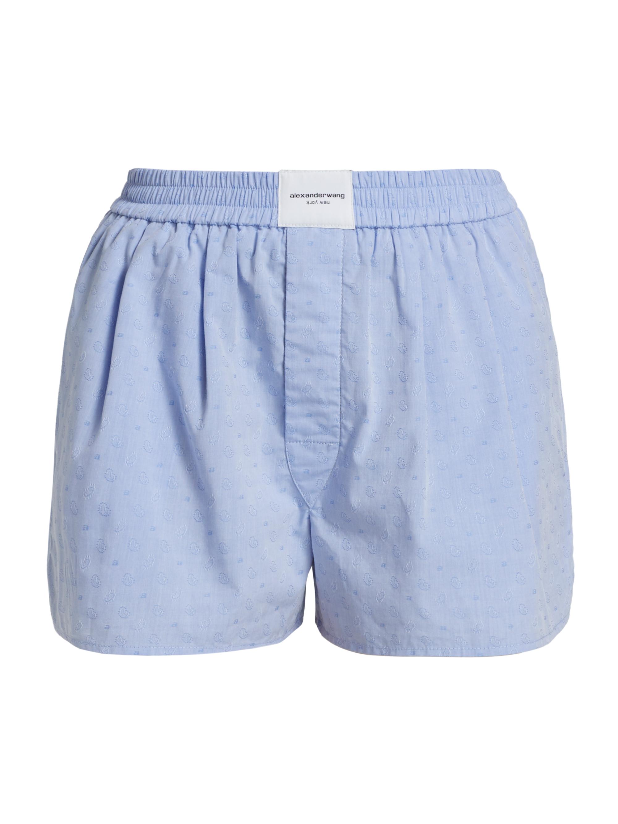 alexanderwang.t Women's Logo Boxer Shorts - Chambray Blue