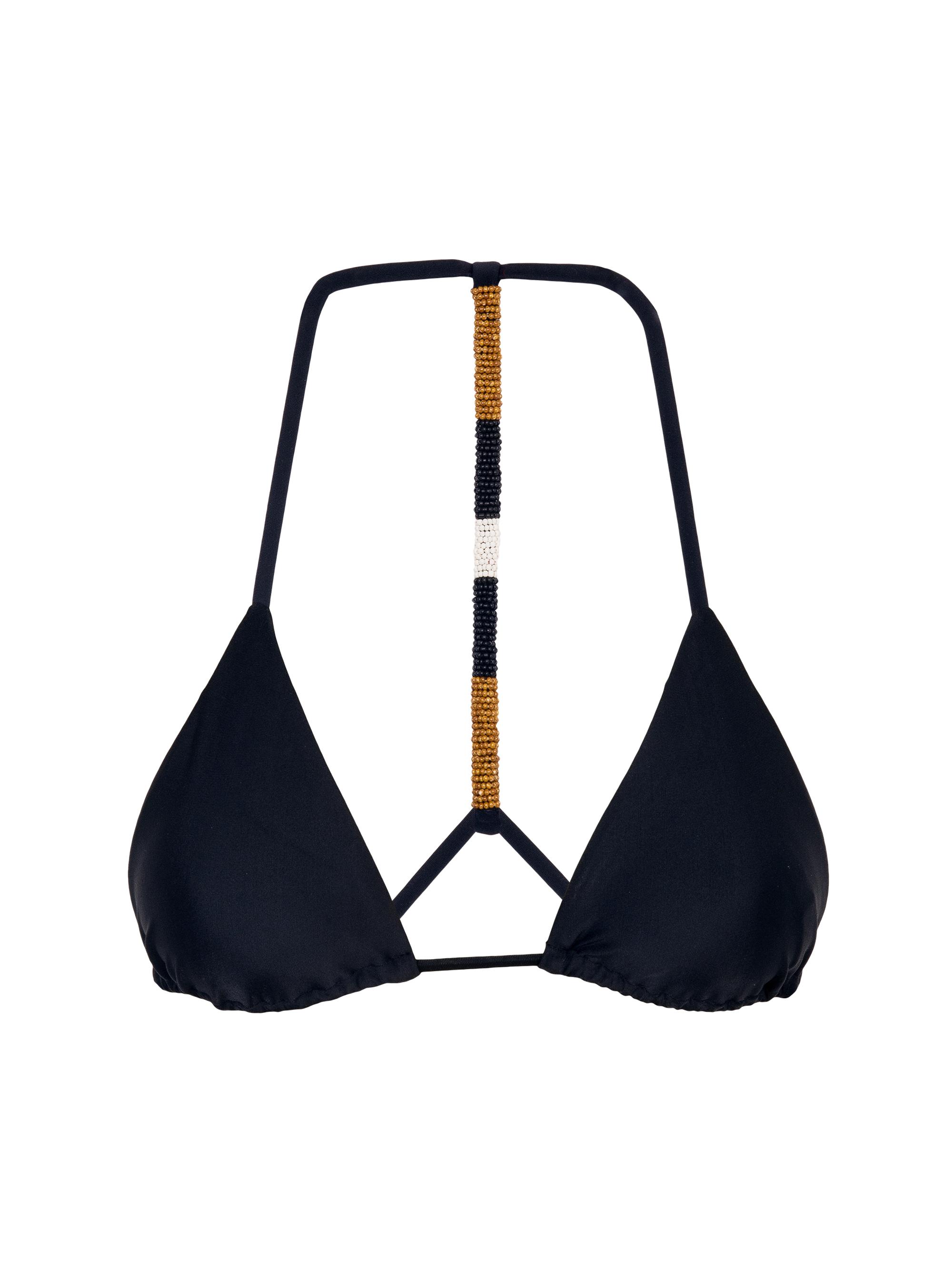 ViX by Paula Hermanny Women's Ella Beaded Triangle Bikini Top - Black
