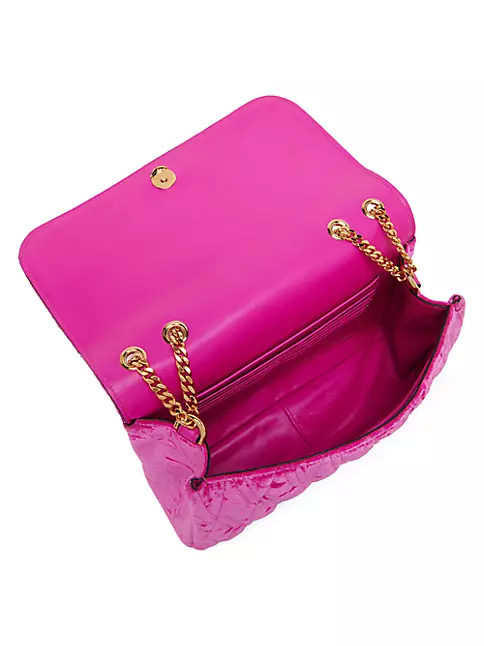 Shop Versace Virtus Velvet Shoulder Bag