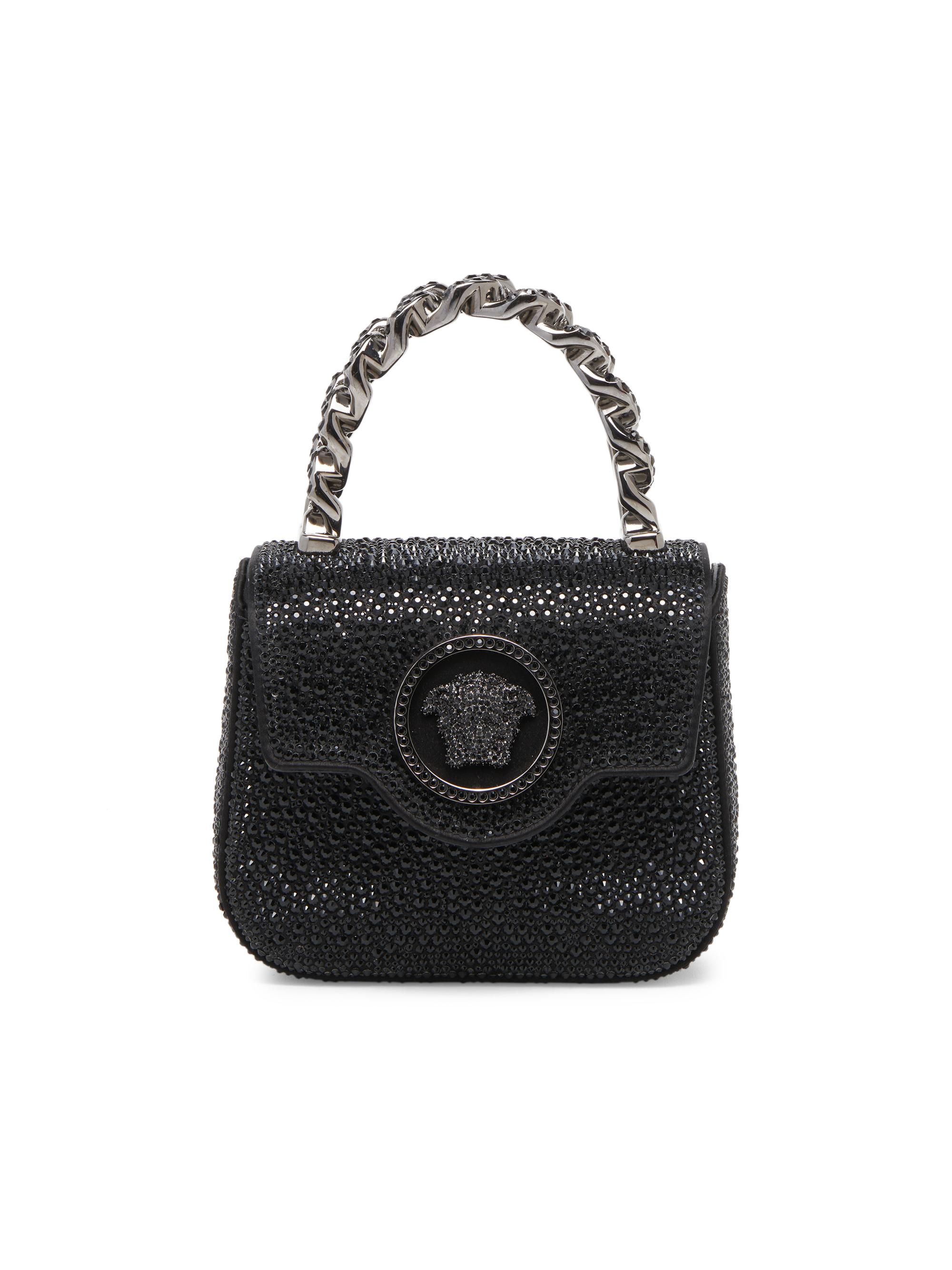 Versace Women's Micro La Medusa Hotfix Top Handle Bag - Black Ruthenium