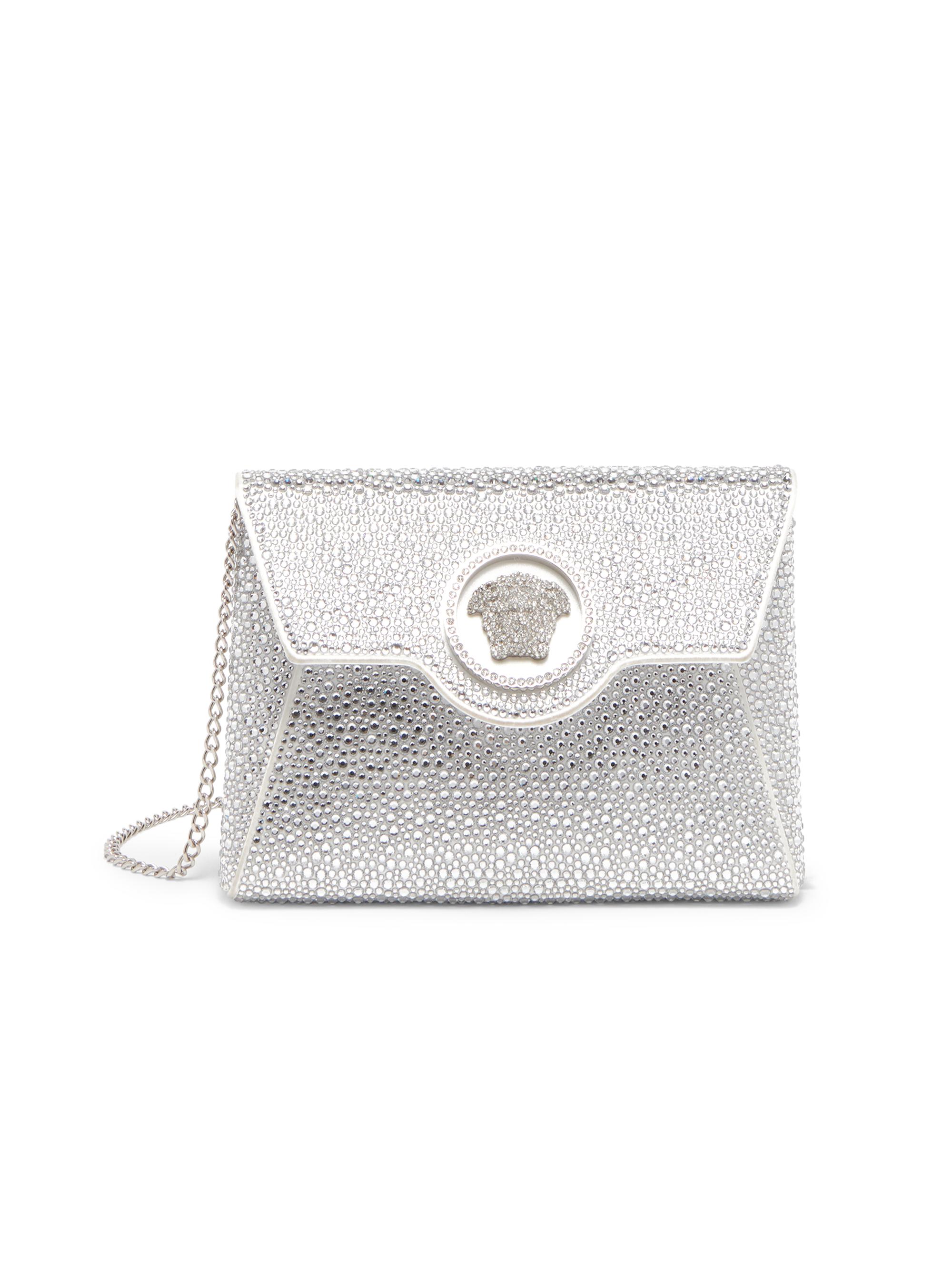 Versace Women's La Medusa Hotfix Envelope Clutch-On-Chain - Optical White
