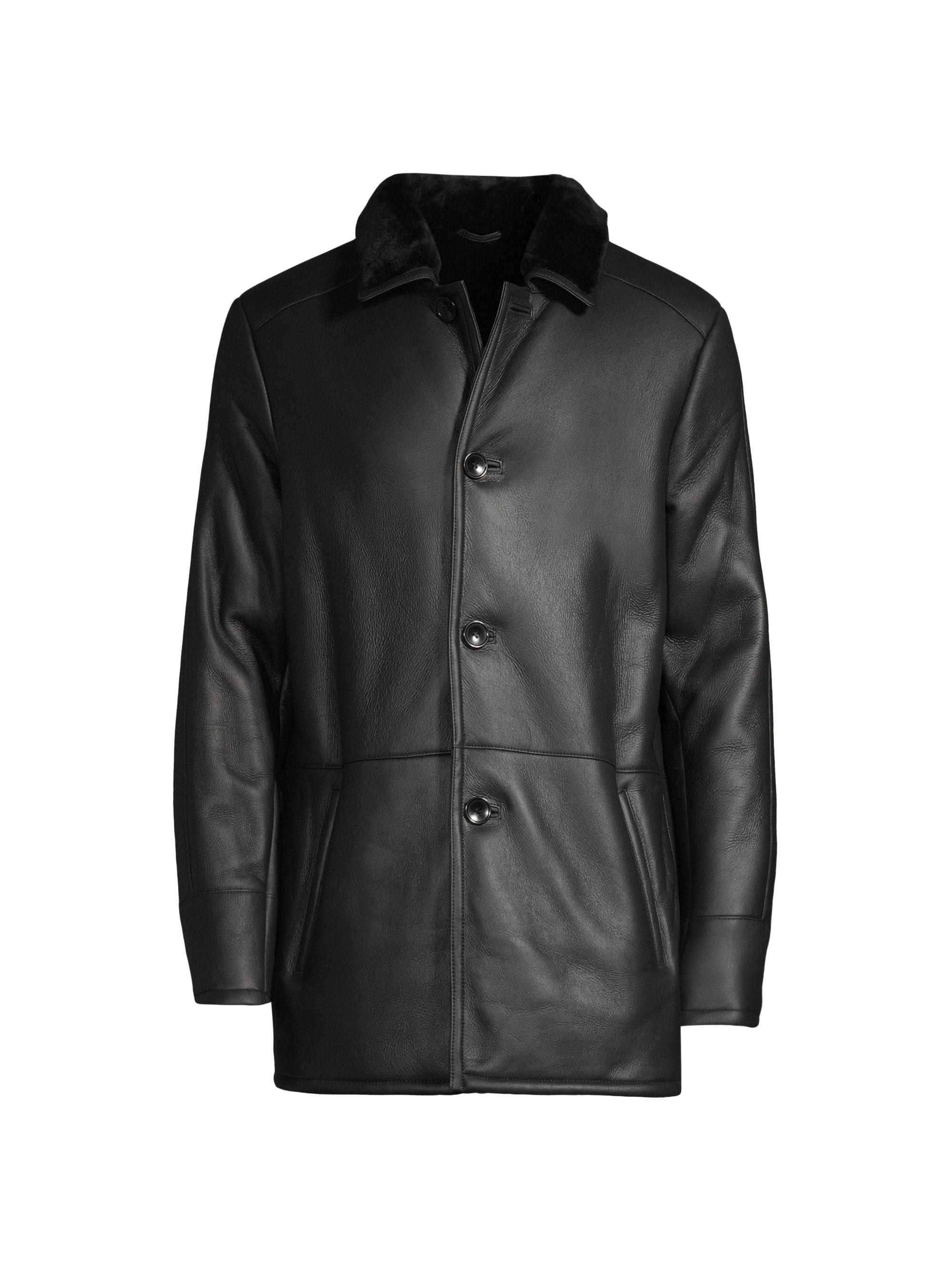 Gorski Men's Shearling Lamb Coat - Dark Gray