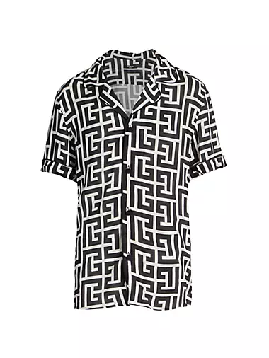 Macromonogram Short-Sleeve Pajama Shirt