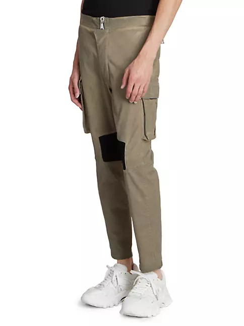 Balmain Men's Monogram Nylon Cargo Pants