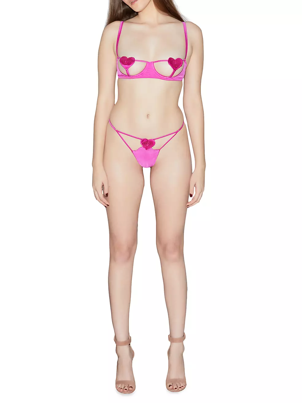 NEW Victoria's Secret PINK Hibiscus Lace Cage Back Bra Cutout Underwire  Sexy 32C