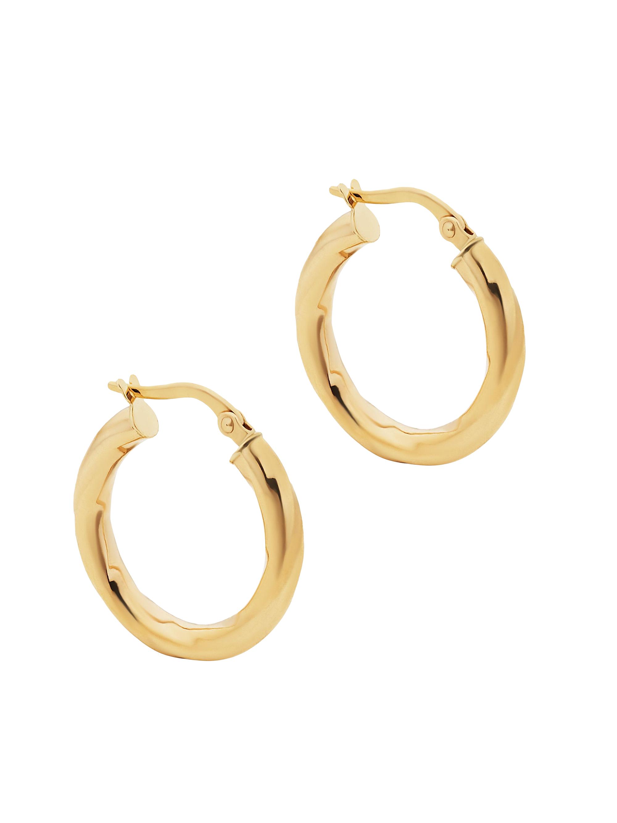 Oradina Women's 14K Yellow Gold Goddess Hoops - Yellow Gold