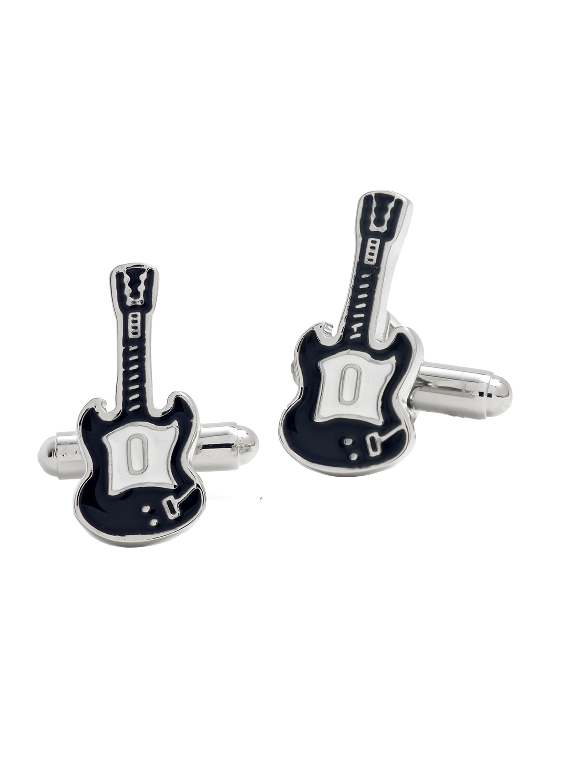 Link Up Men's Guitar Enamel Cufflinks - Silver