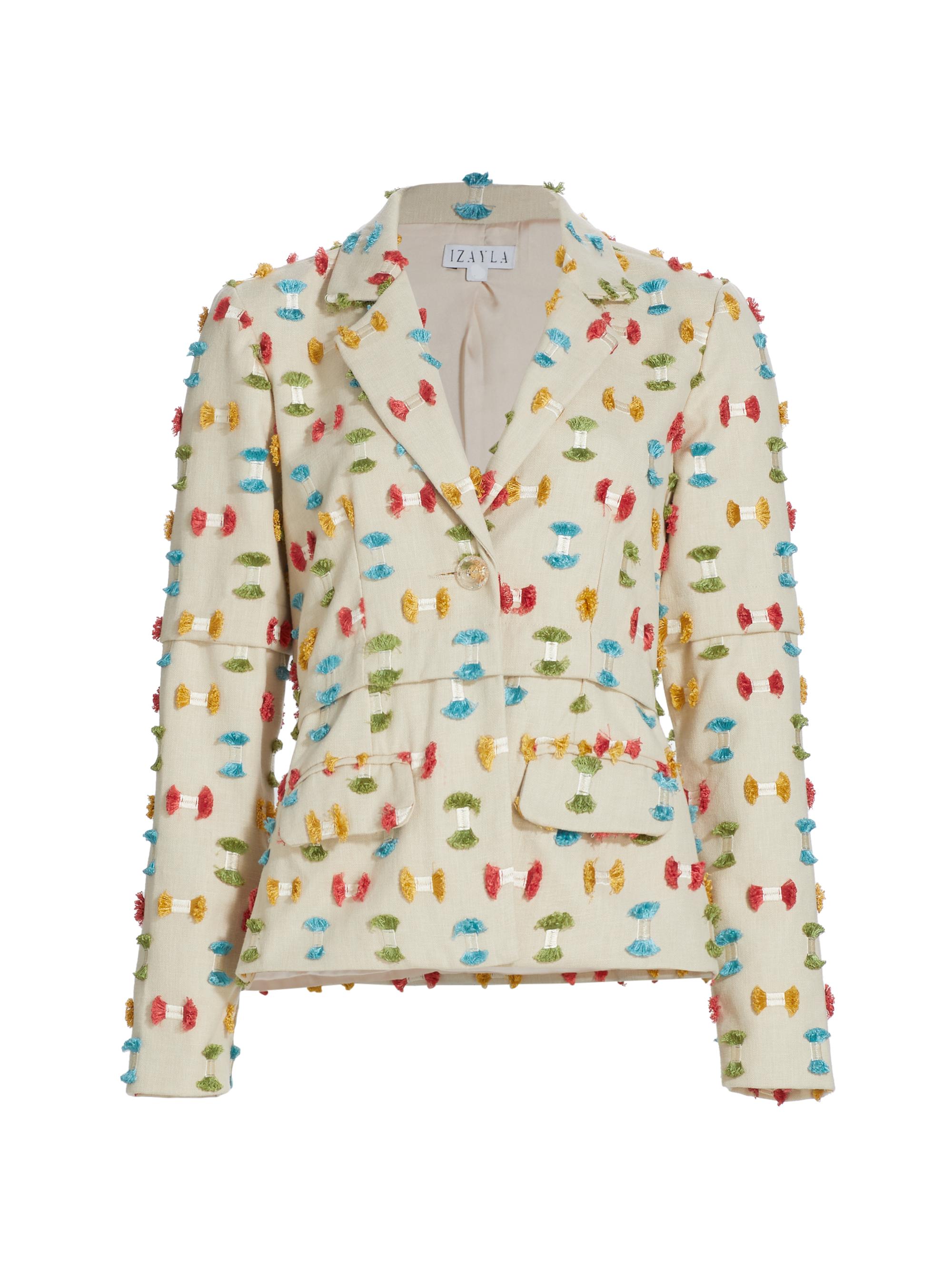 Izayla Women's Embroidered One-Button Blazer