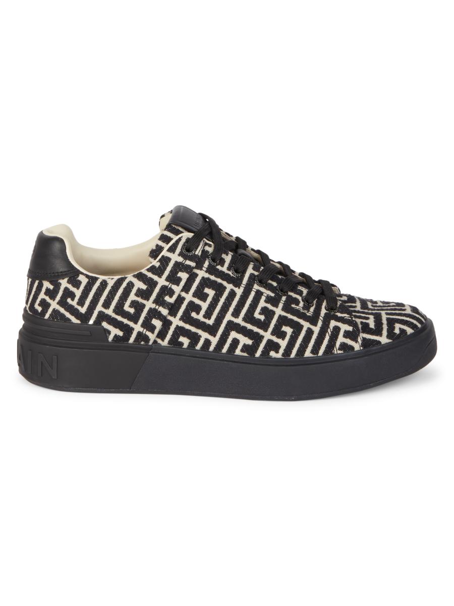 【関税＆送料込み】Balmain B-Court Jacquard Sneakers Balmain B Court Monogram Jacquard Low-Top Sneakers | Saks
