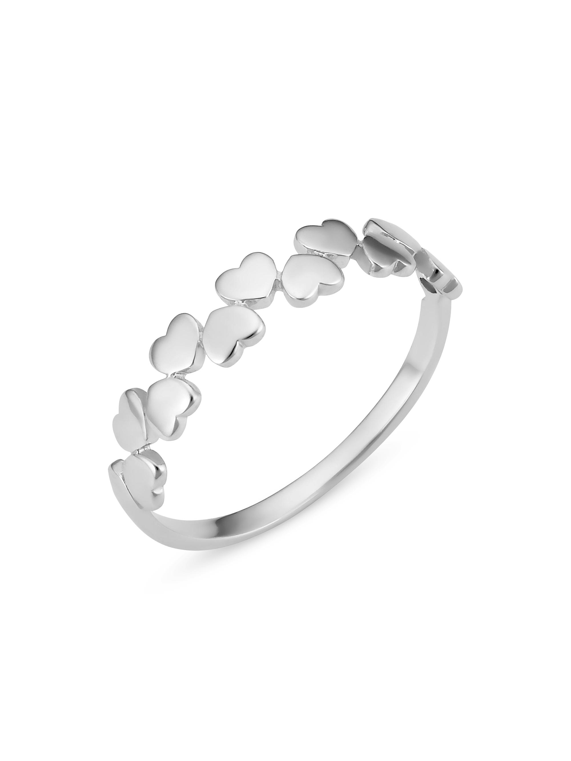 Oradina Women's 14K White Solid Gold Love Story Ring - White Gold