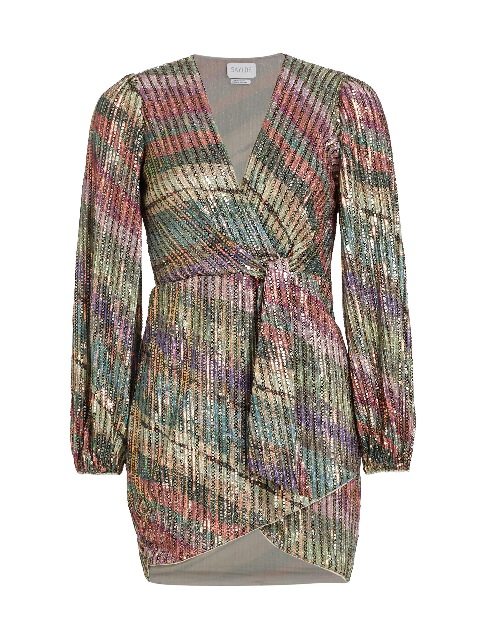 saylor rainbow sequin dress Saylor