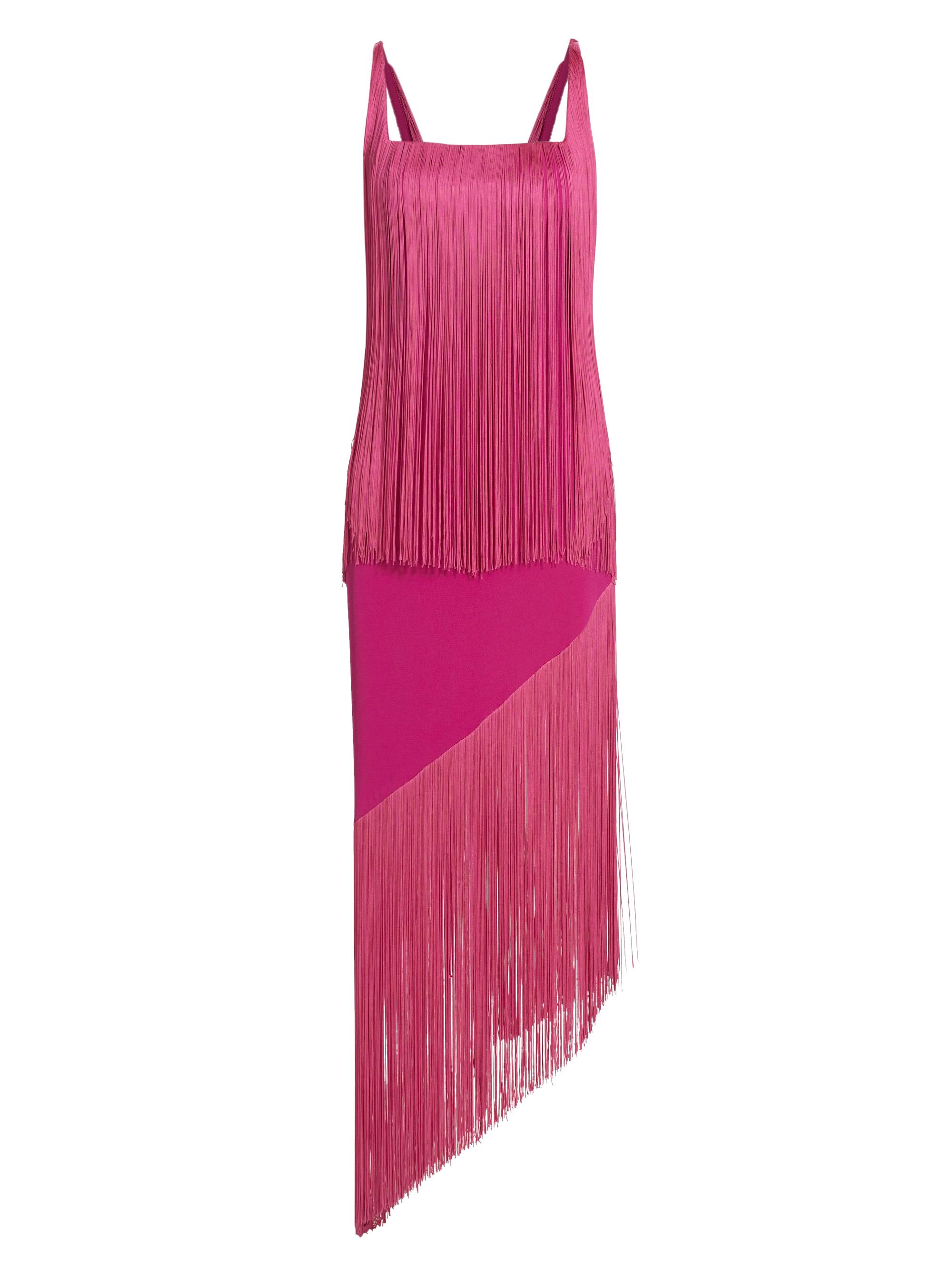 No Pise La Grama Women's Alma Cascading Fringe Dress - Hot Pink